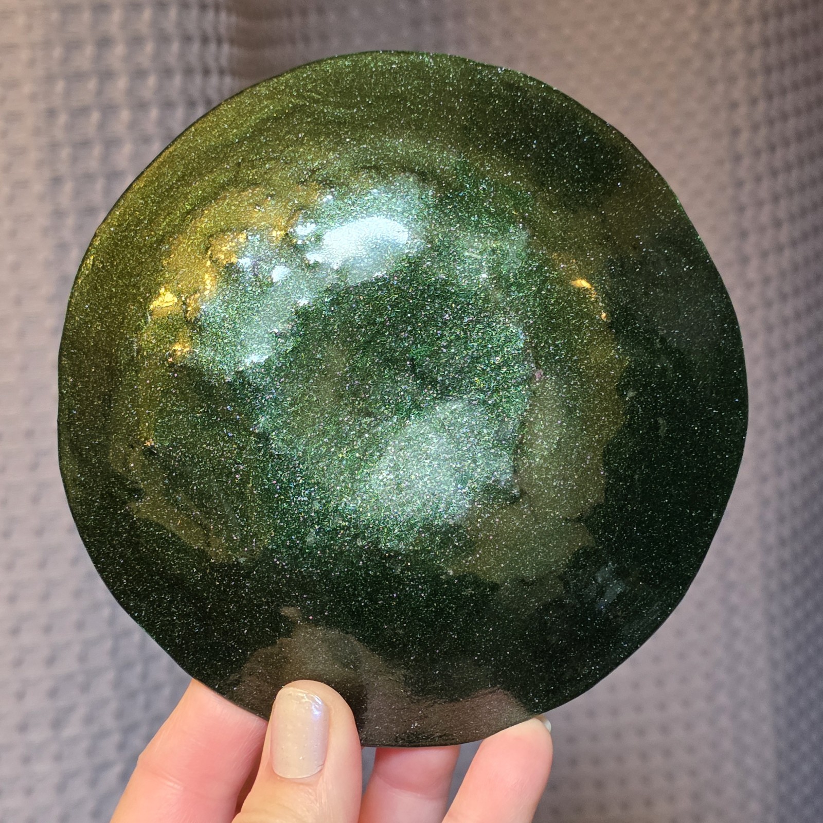 Artisan Fused Studio Art Glass Dichroic Plate -Highly Iridescent