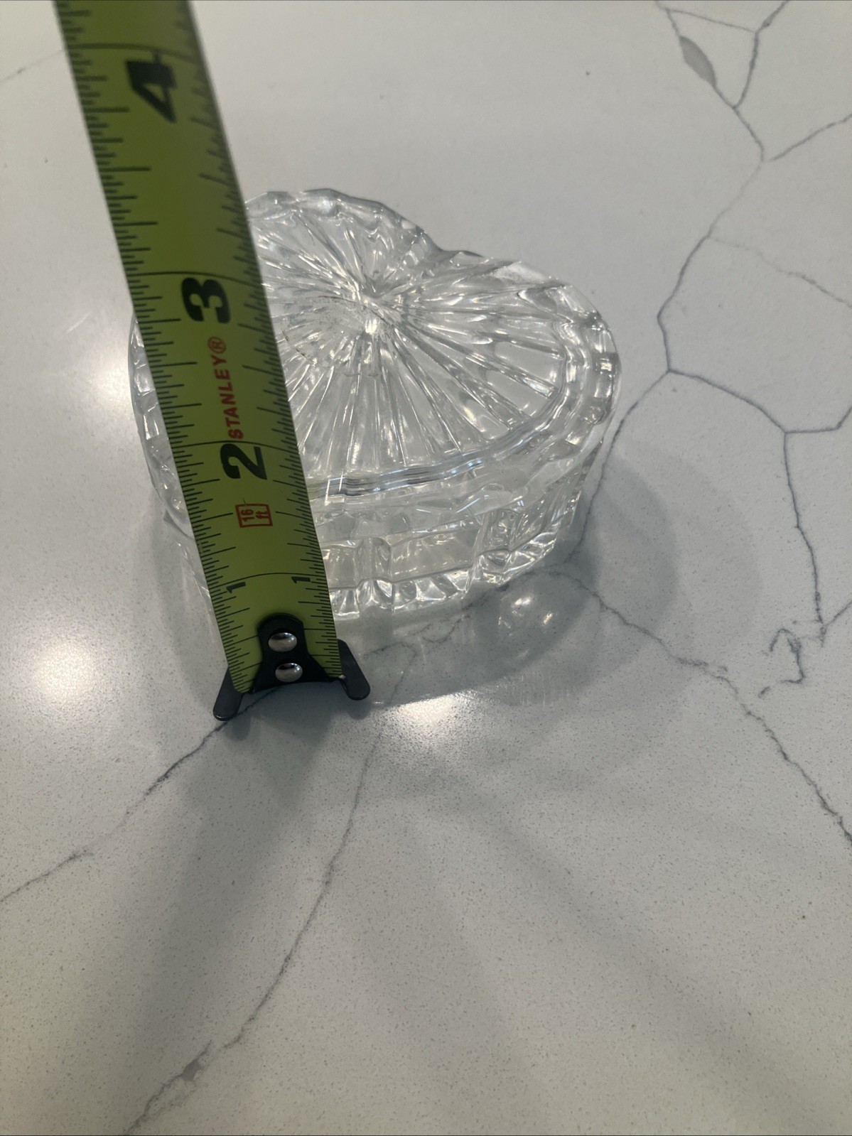 Vintage Pressed Clear Glass Heart Shaped Trinket Dish