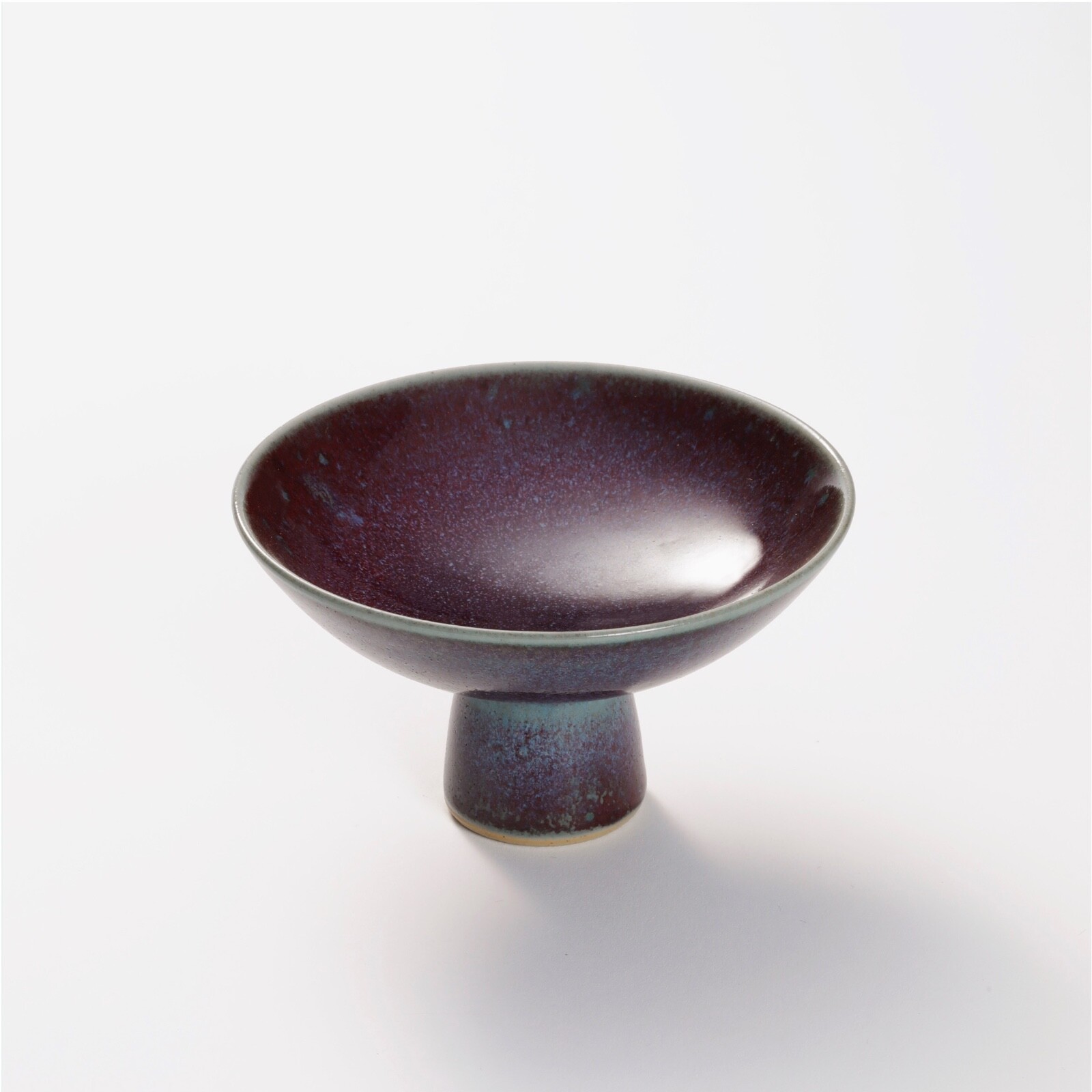 Sven Hofverberg Landskron Sweden Pedestal Shallow Bowl Exhibited Studio Ceramic