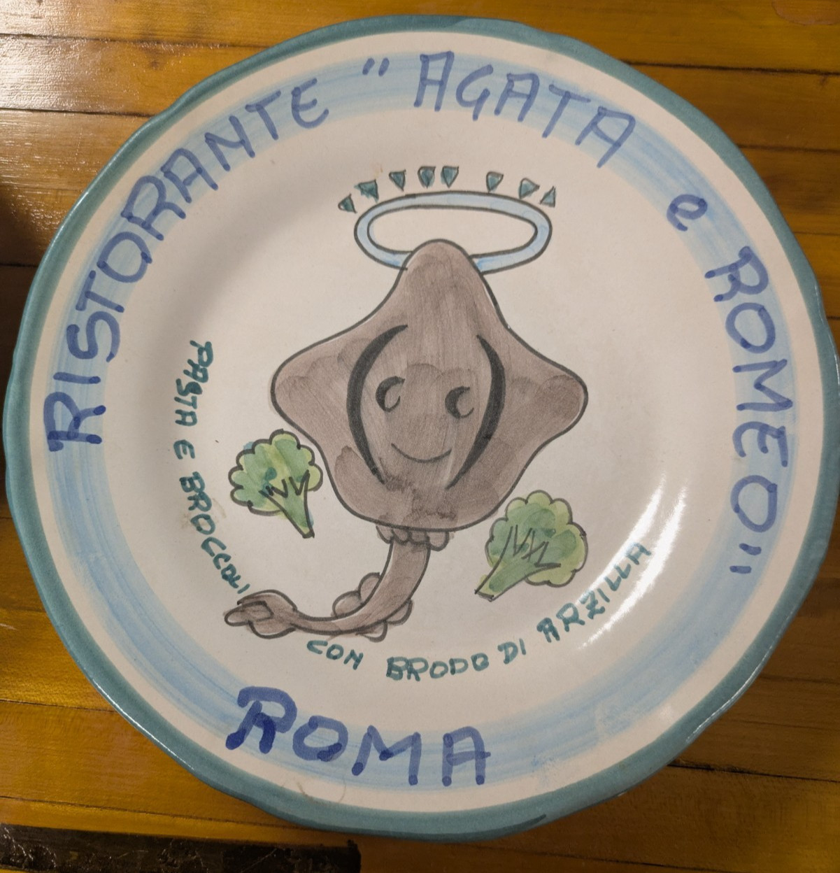 VTG Ristorante Agata e Romeo Rome Italy Ceramic Plate Michelin Restaurant Roma
