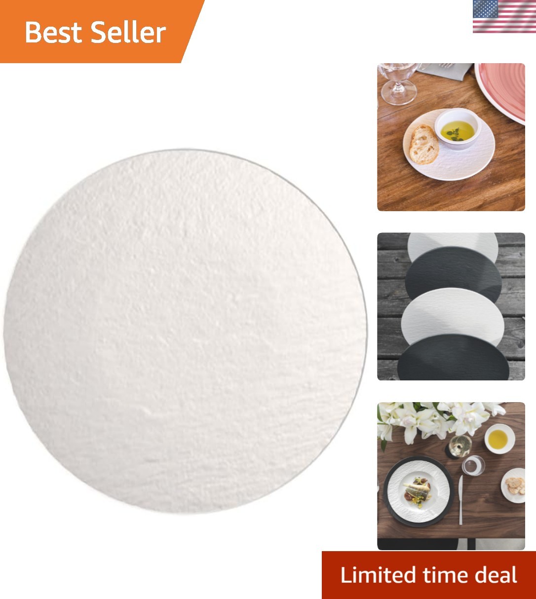Manufacture Rock Blanc Bread & Butter Plate, 6.25 in, Porcelain, White