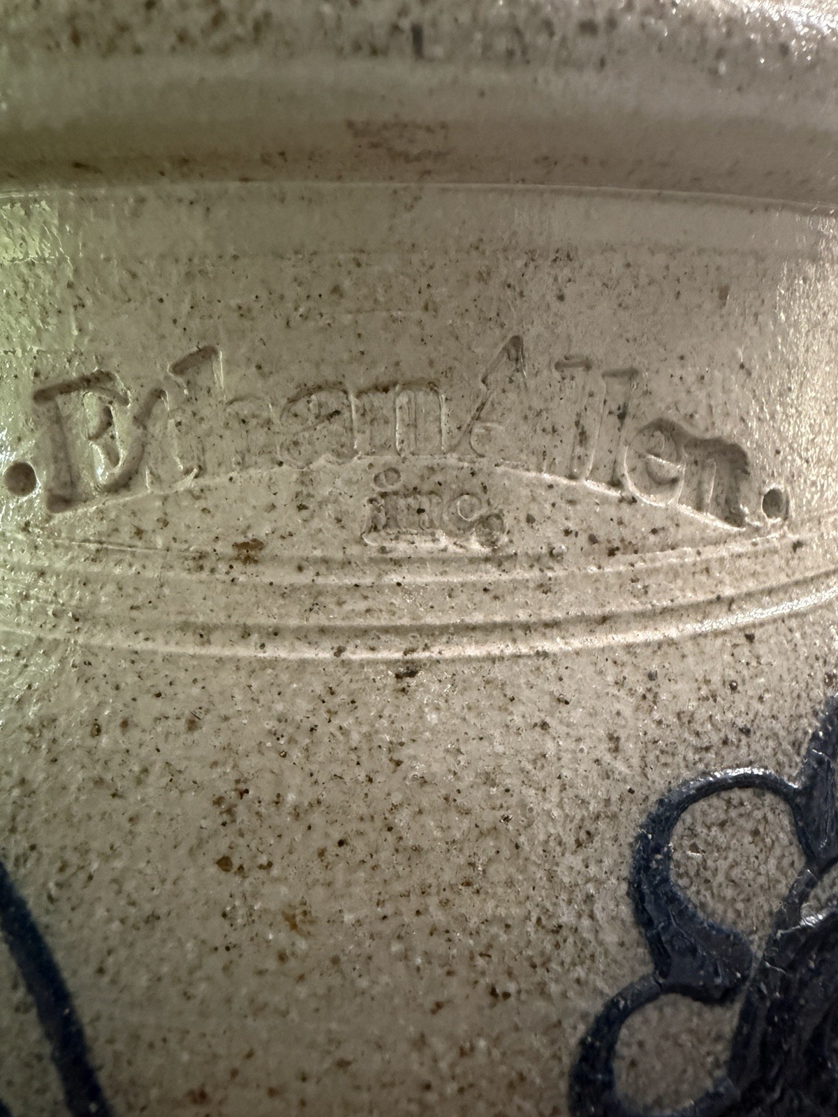 Vintage Ethan Allen Stoneware Crock RPW Robinson Ransbottom Hand Painted Cobalt