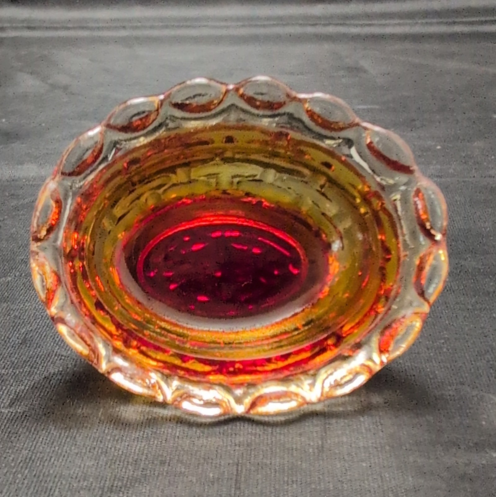 Amber Red Glass Chicken Covered Dish with Lid Included, Round, 2 – 1/2in
