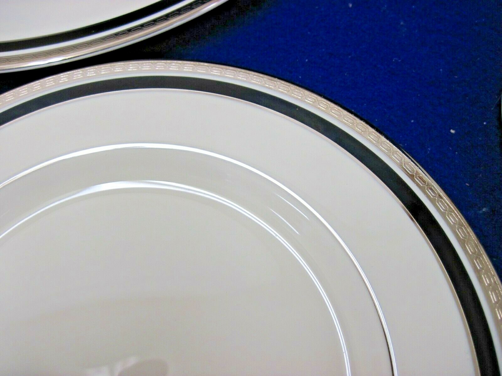 PICKARD NOCTURNE FOUR PIECE PLACE SETTING, DINNER PLATE, BREAD, SALAD, SOUP.
