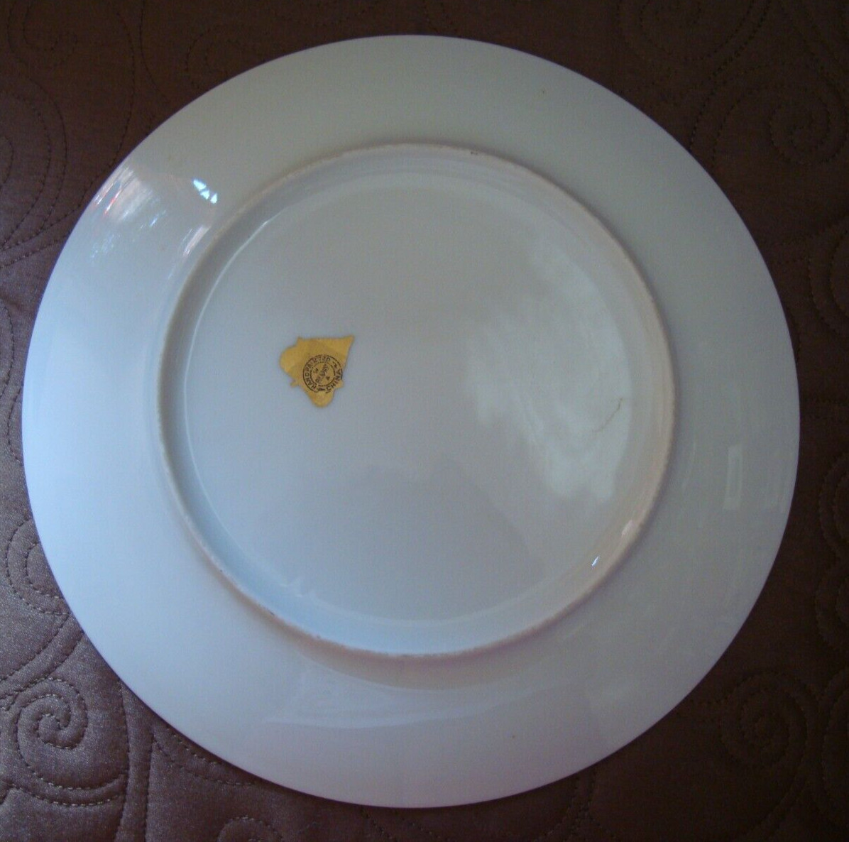 PICKARD HAND PAINTED VELLUM SIGNED “GASPER” PLATE, ITALIAN GARDEN, ROSES, 8 1/2″