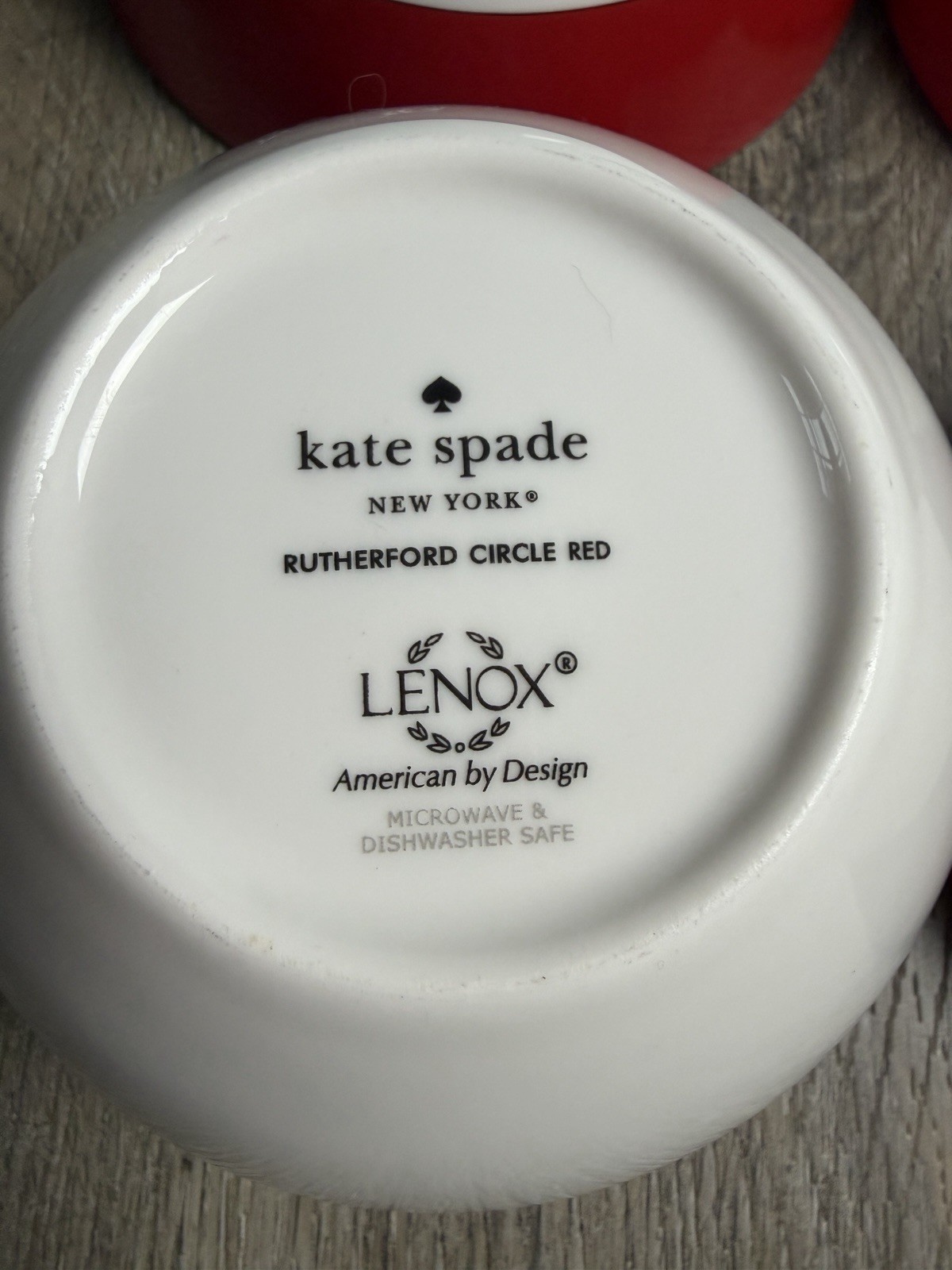 Kate Spade Rutherford Circle Red Cereal Soup Bowl By Lenox New York Set Of 4 EUC