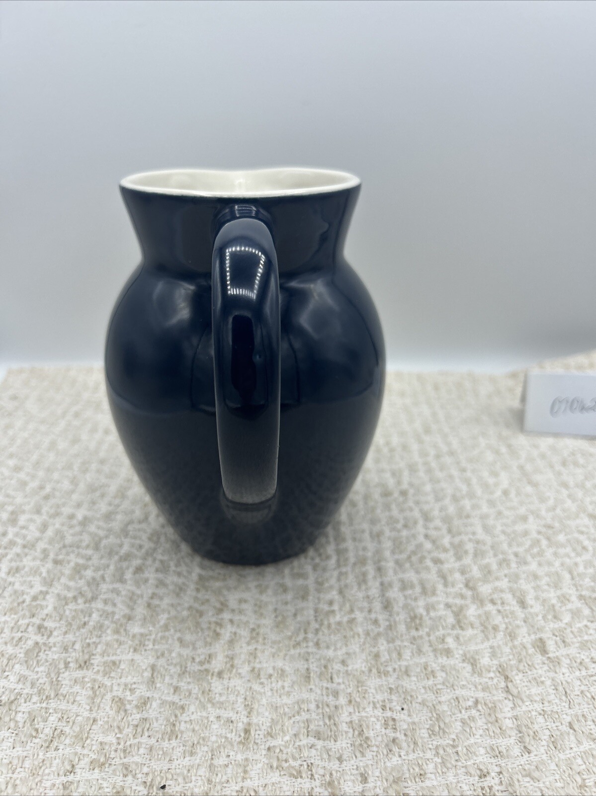 Vintage Color Cast Navy Stoneware Pitcher or Lg Creamer 6.25in Tall Priority