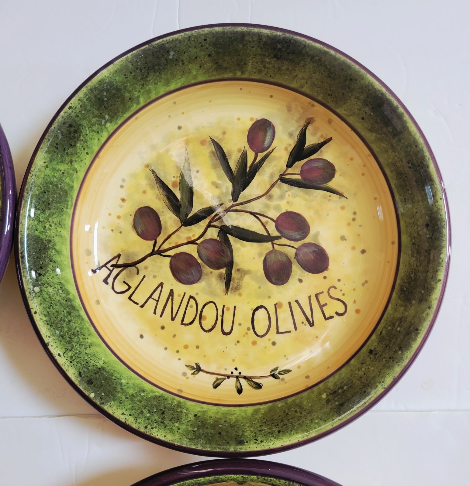 Certified International Susan Winget Garden of Olives pasta Bowls set of 4 EXC