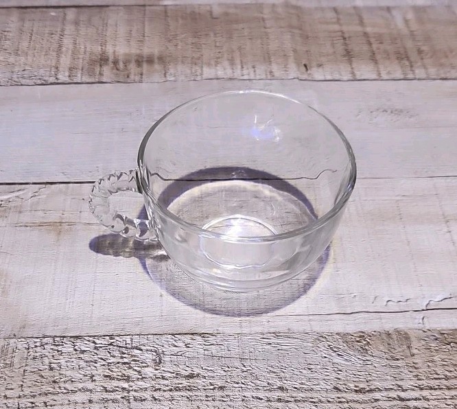 Set Of 4 Vintage Homestead Snack Plates & Cups Federal Glass In Original Box