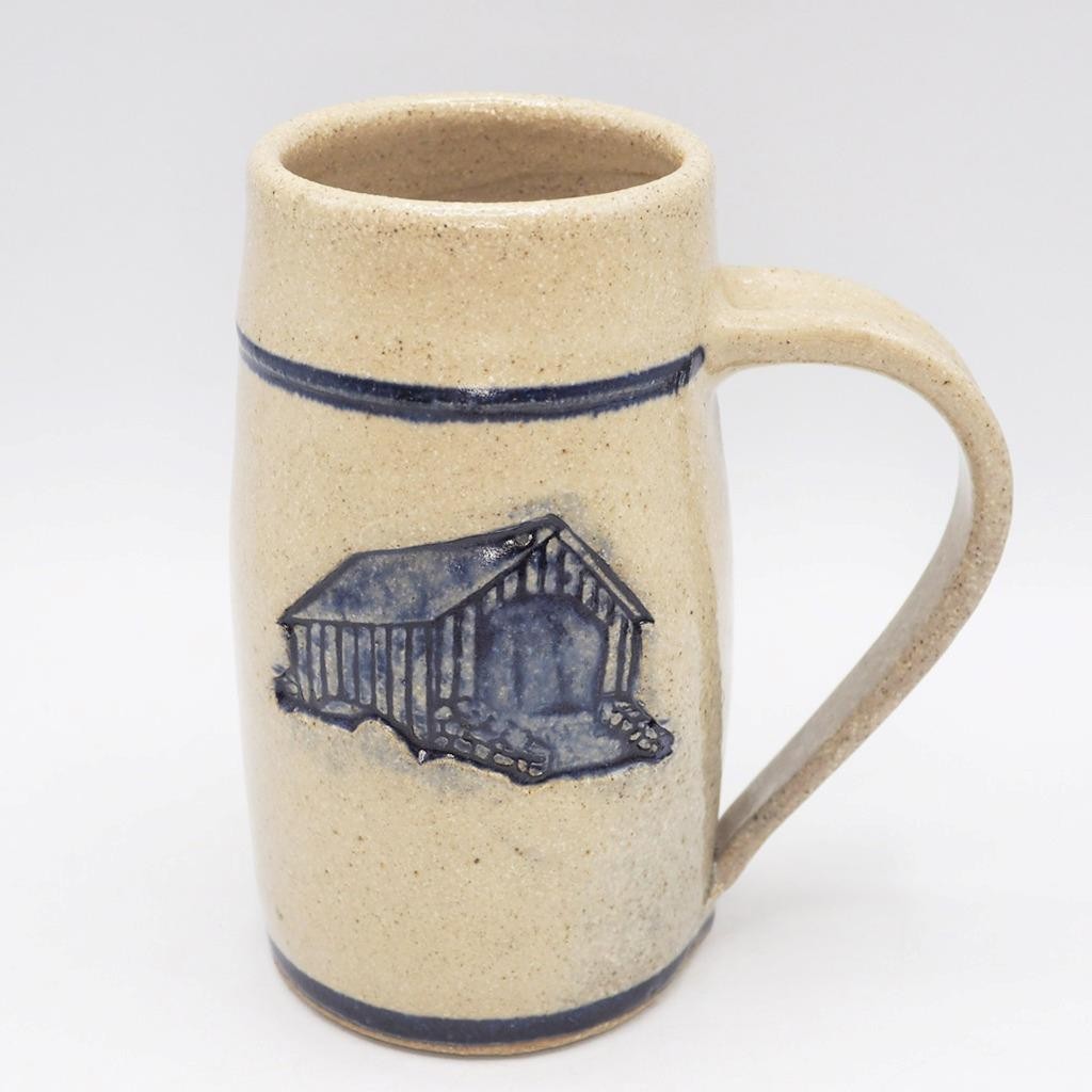 Stoneware Covered Bridge Handmade Ceramic Mug