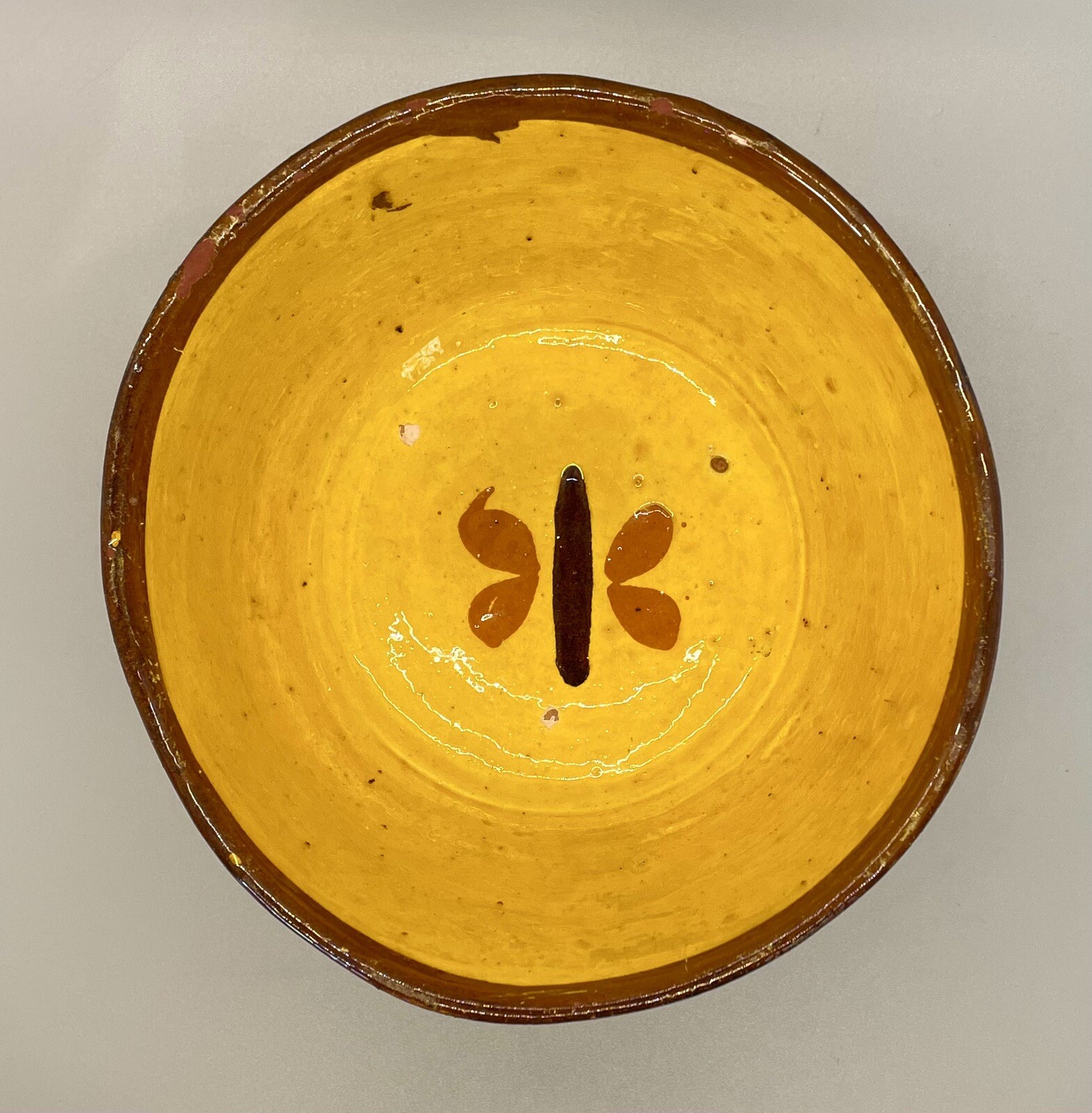 Antique Yellow Multan Sindh Pottery Dish Hand Painted Earthenware