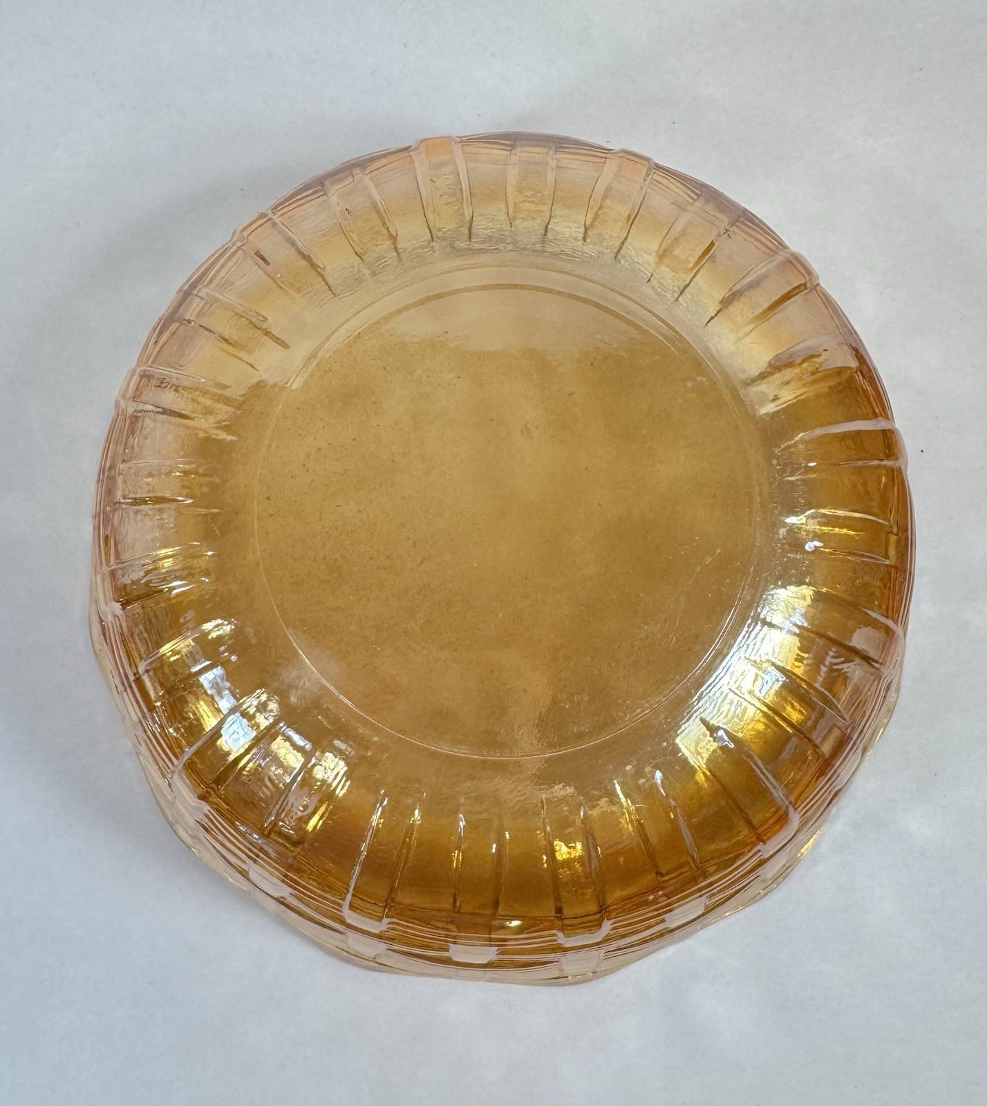 Carnival Glass Bowl Basket Weave Marigold Serving Iridescent 7.25” Vintage B78