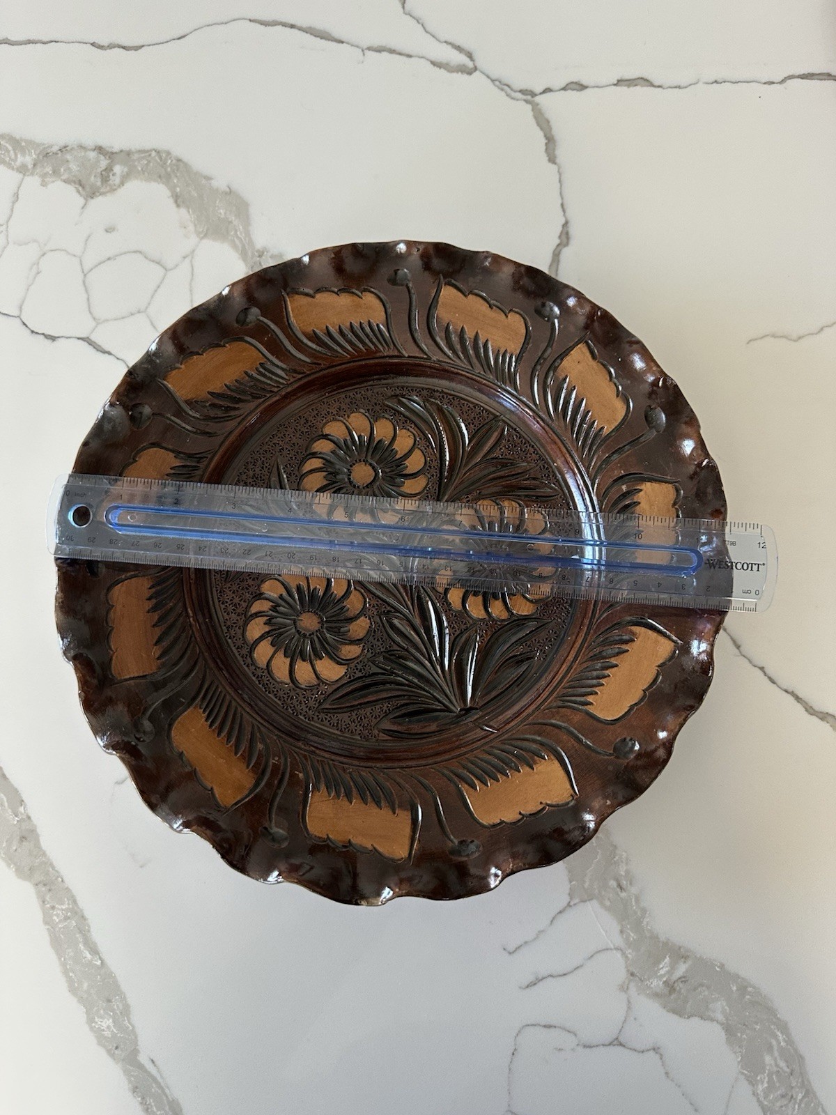 Vintage Korond Hungary Folk Art Pottery Wall Plates Set of 5 Hand Painted Brown