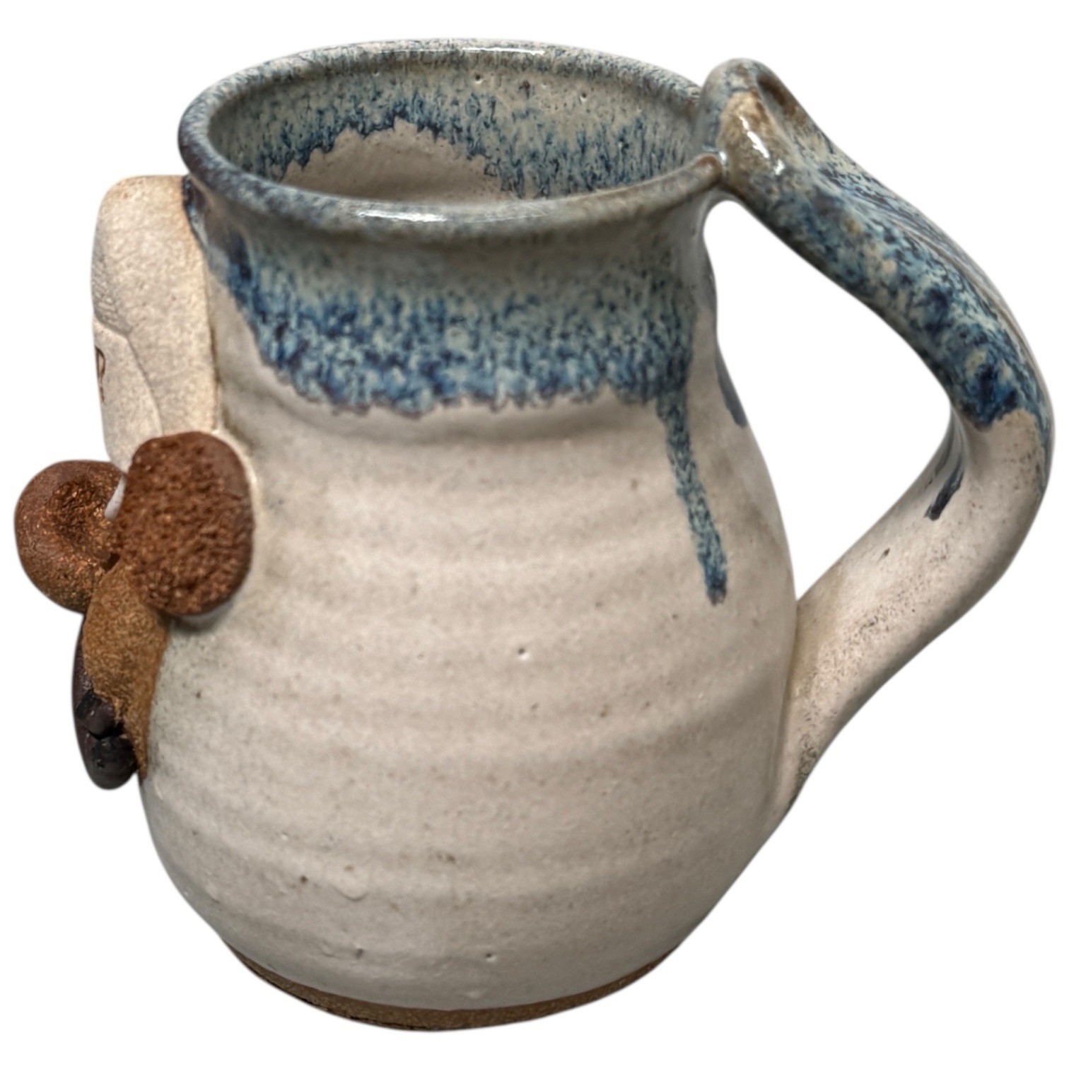 Vintage ROBERT EAKINS Signed Art Pottery Funny Face SKIER Mug Stoneware Ceramic