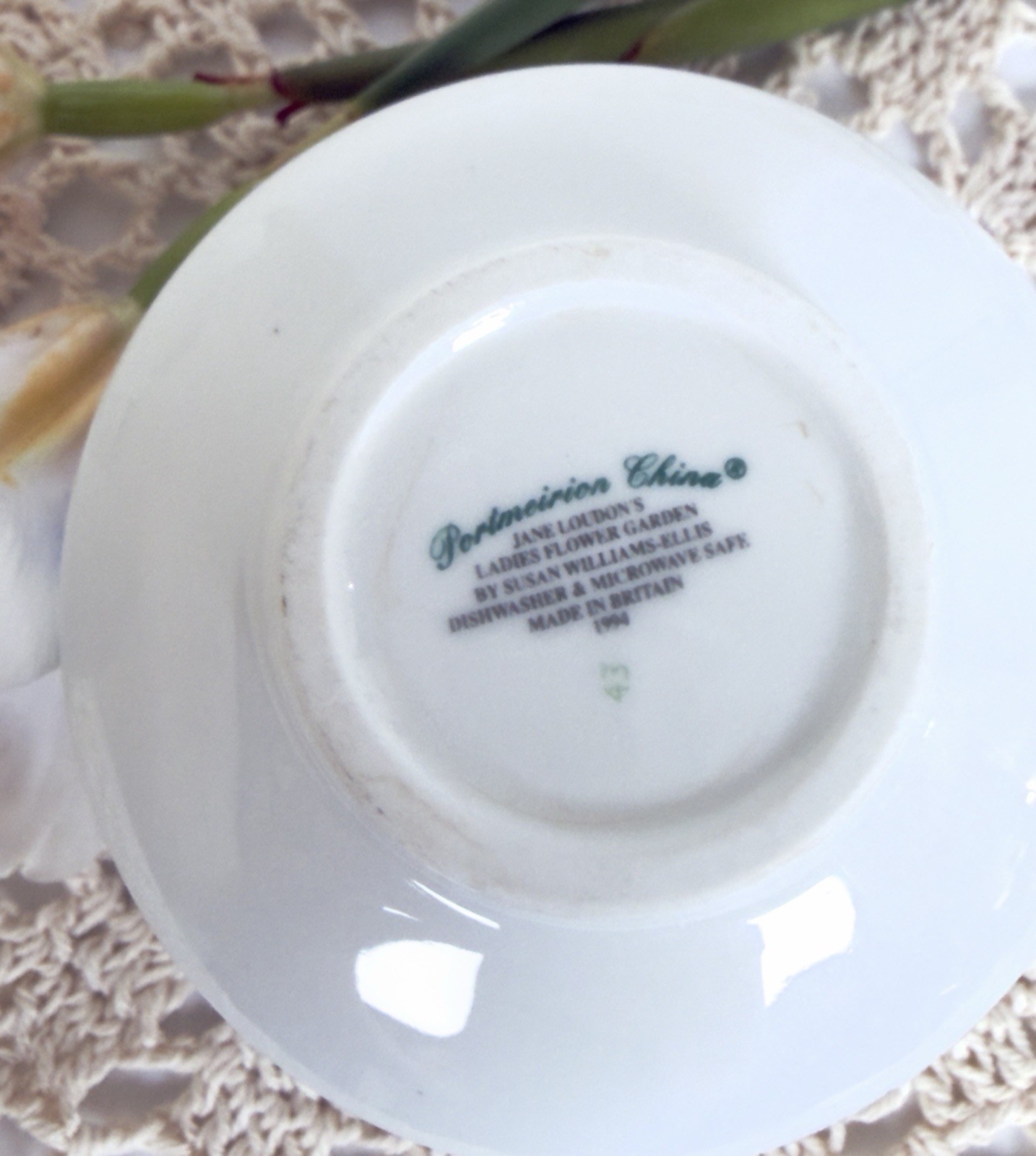 Portmeirion Jane Loudon Ladies Flower Garden Teacup Floral Cottagecore 1994