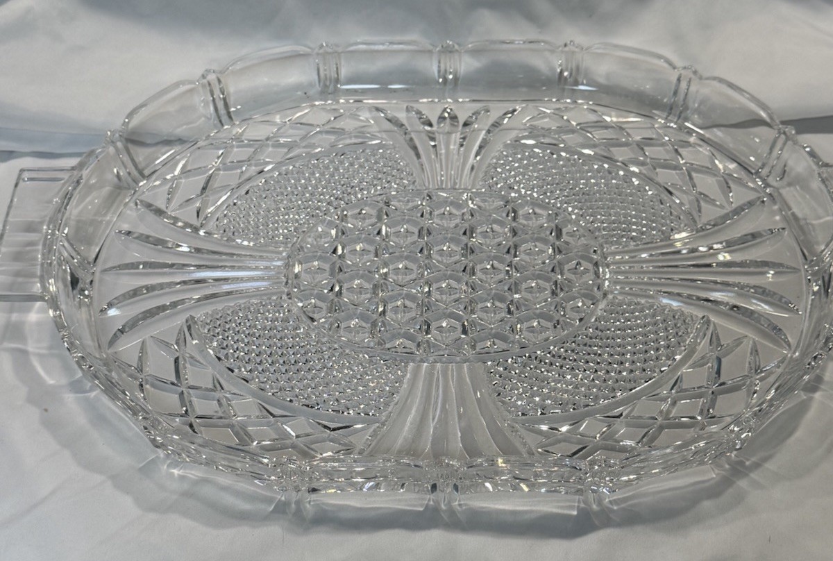 Shannon Crystal By Godinger 24% Lead Crystal Vintage Heavy Tray