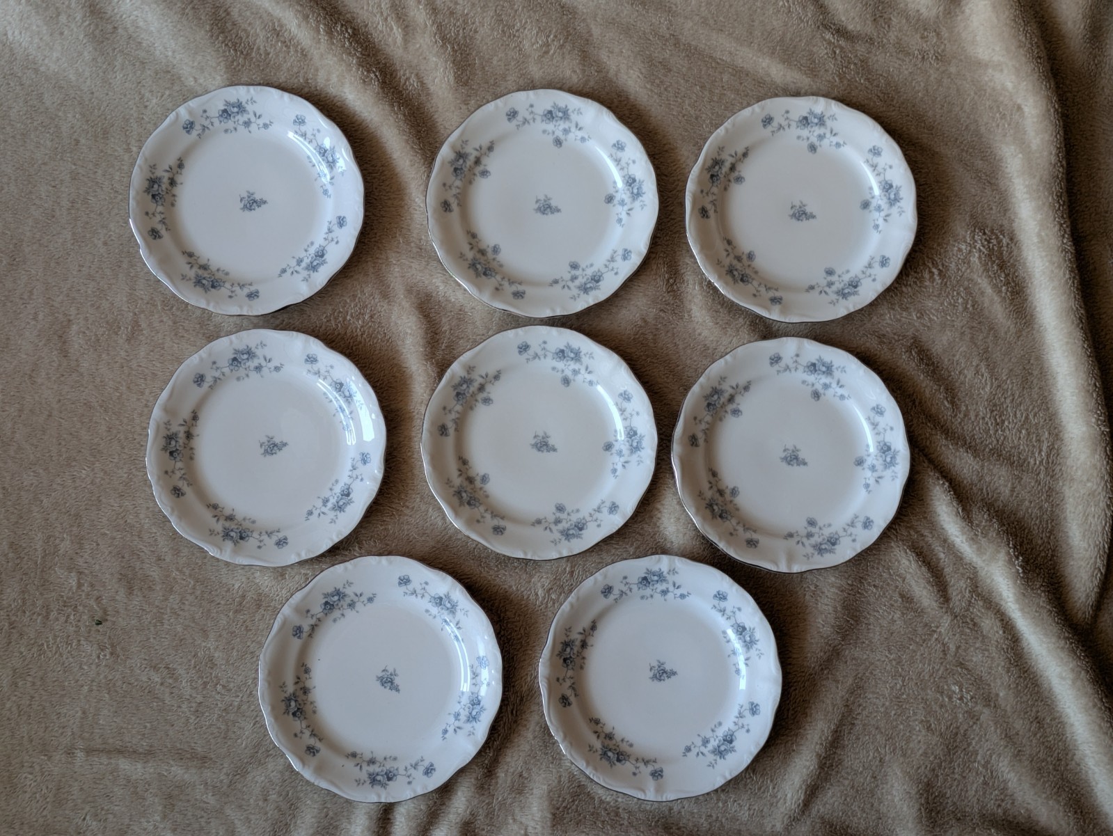 Johann Haviland Bavaria Germany Blue Garland 6.25″ Bread Butter Plate set of 8