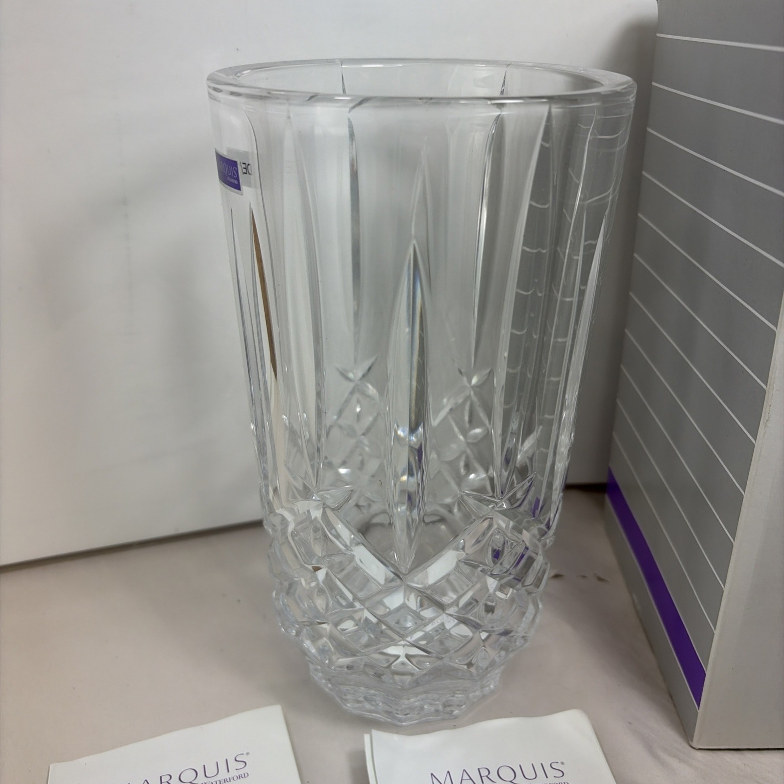 9″ WATERFORD Crystal Marquis Markham Vase Germany Heavy