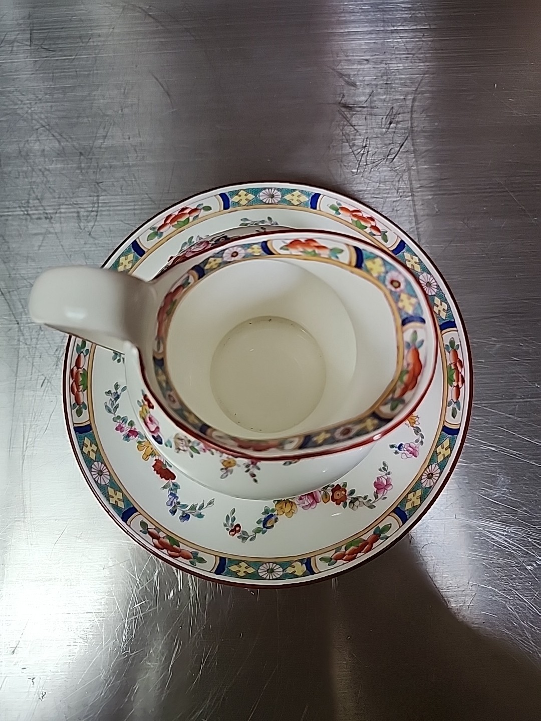 Minton Rose Bone China Floral Multicolor Garland Creamer Sugar Bowl W/Lid