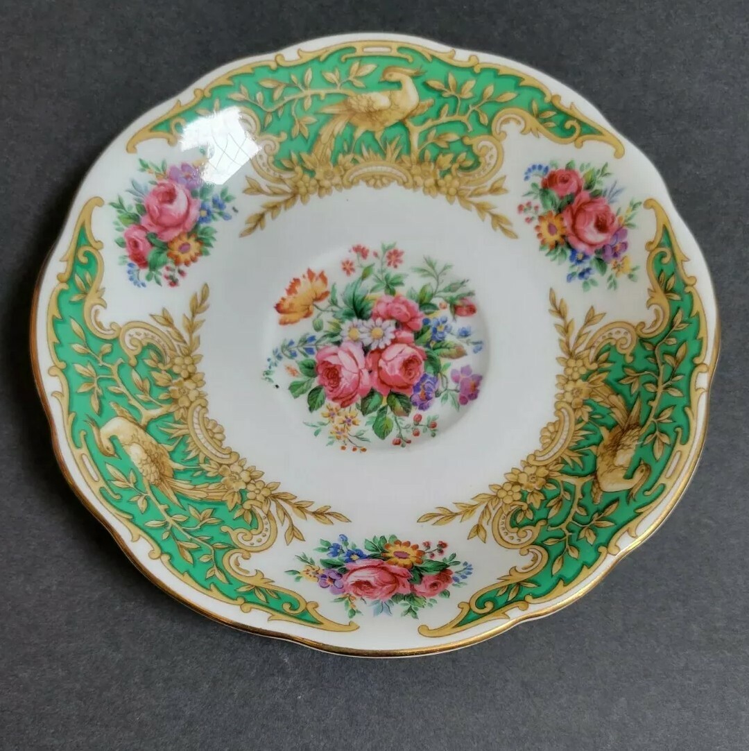 Coalport “MONTROSE Green” Tea Cup with Saucer Display only