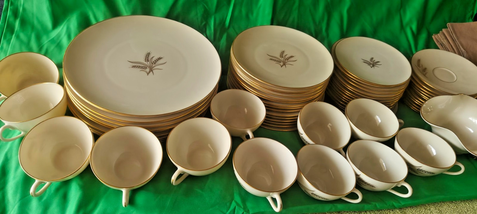 Vintage Set of Lenox Wheat R442 China . 67 piece set +