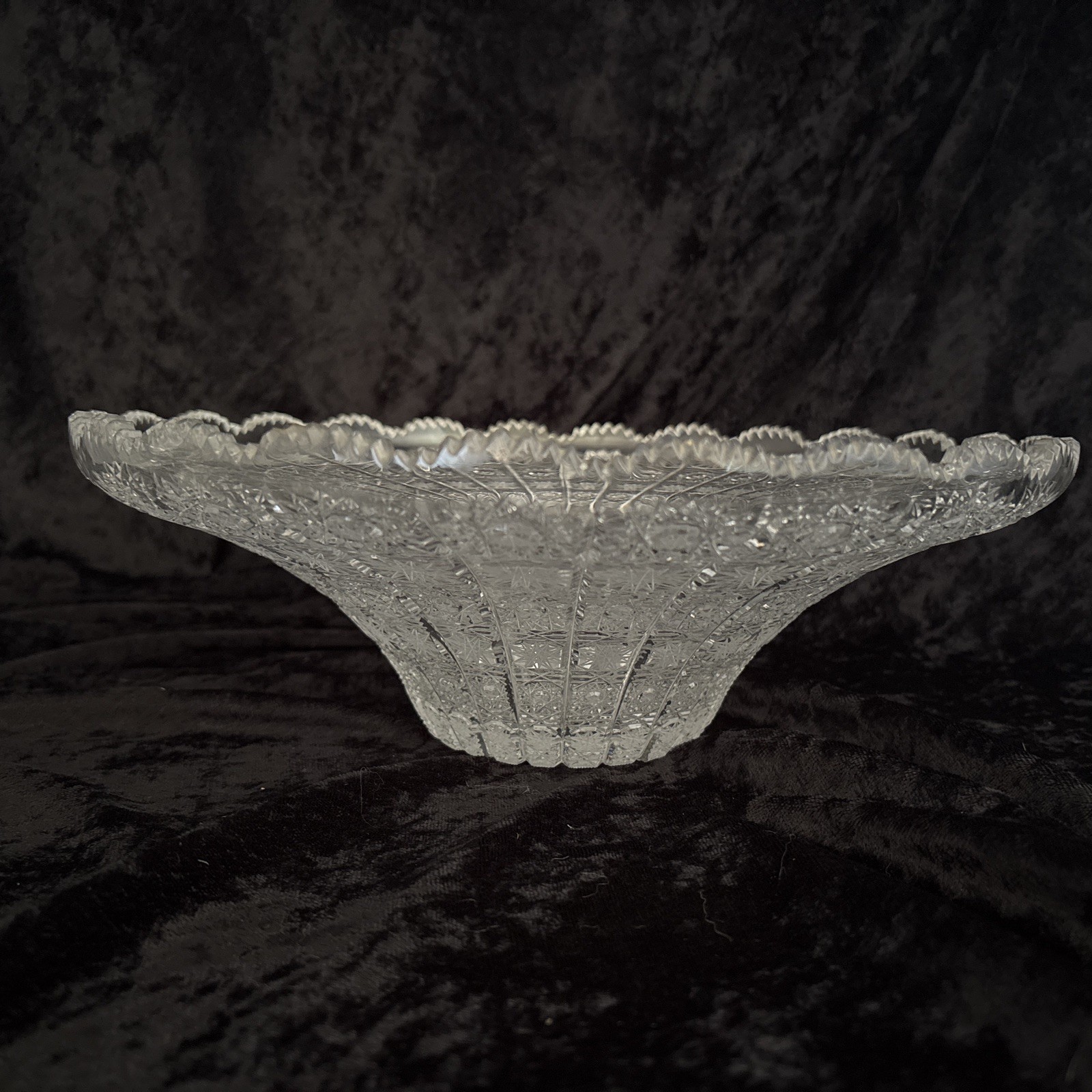 Vintage Bohemia Hand Cut 24% Lead Crystal 12” Master Centerpiece Bowl – Signed