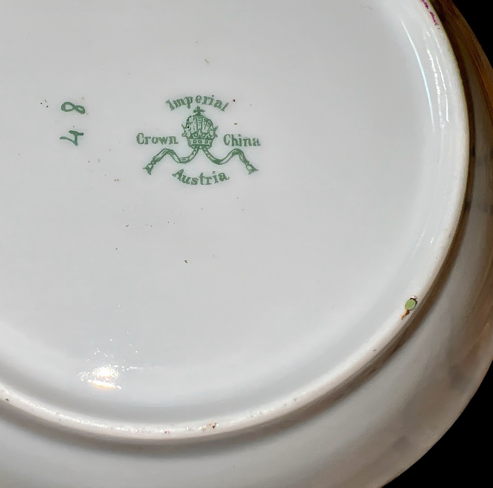 Victorian Imperial Crown China Austria Pair Fruit Bowls Gilded Scalloped Border