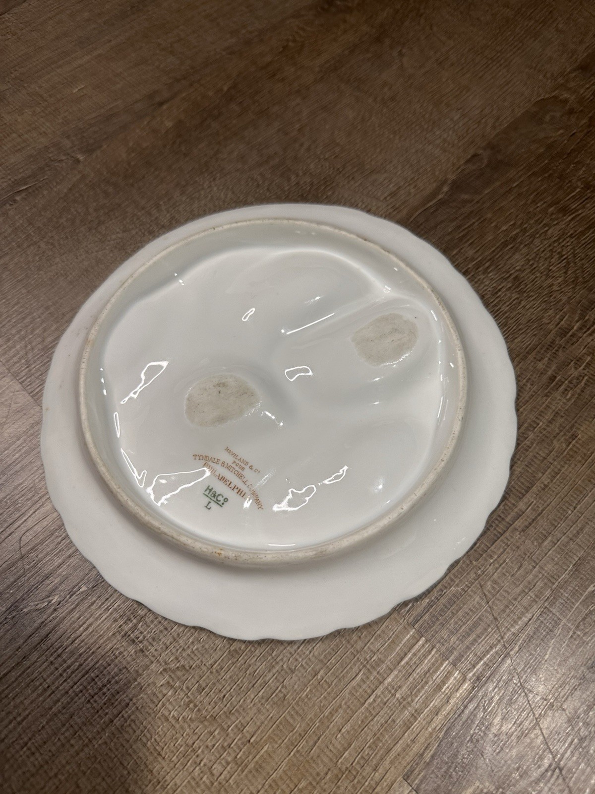Antique Haviland & Co Porcelain Oyster Plate Limoges, 7.5”, Great Condition