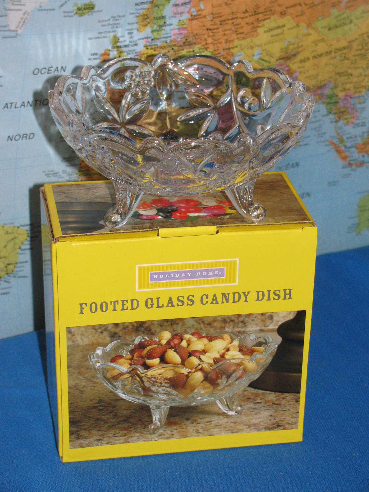 FOOTED GLASS CANDY DISH 5.25″ IN DIA – 2.5″ IN HIGH (13cm x 6cm) ***BRAND NEW***