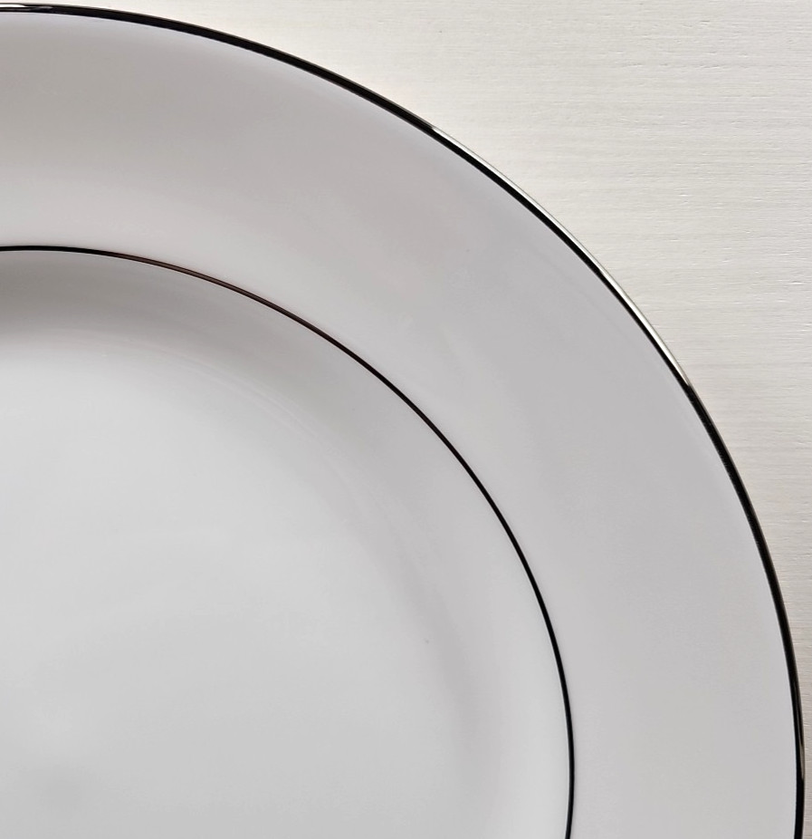 4 Lenox Continental Dining Platinum Dinner Plates Set Elegant Serving Dishes Lot
