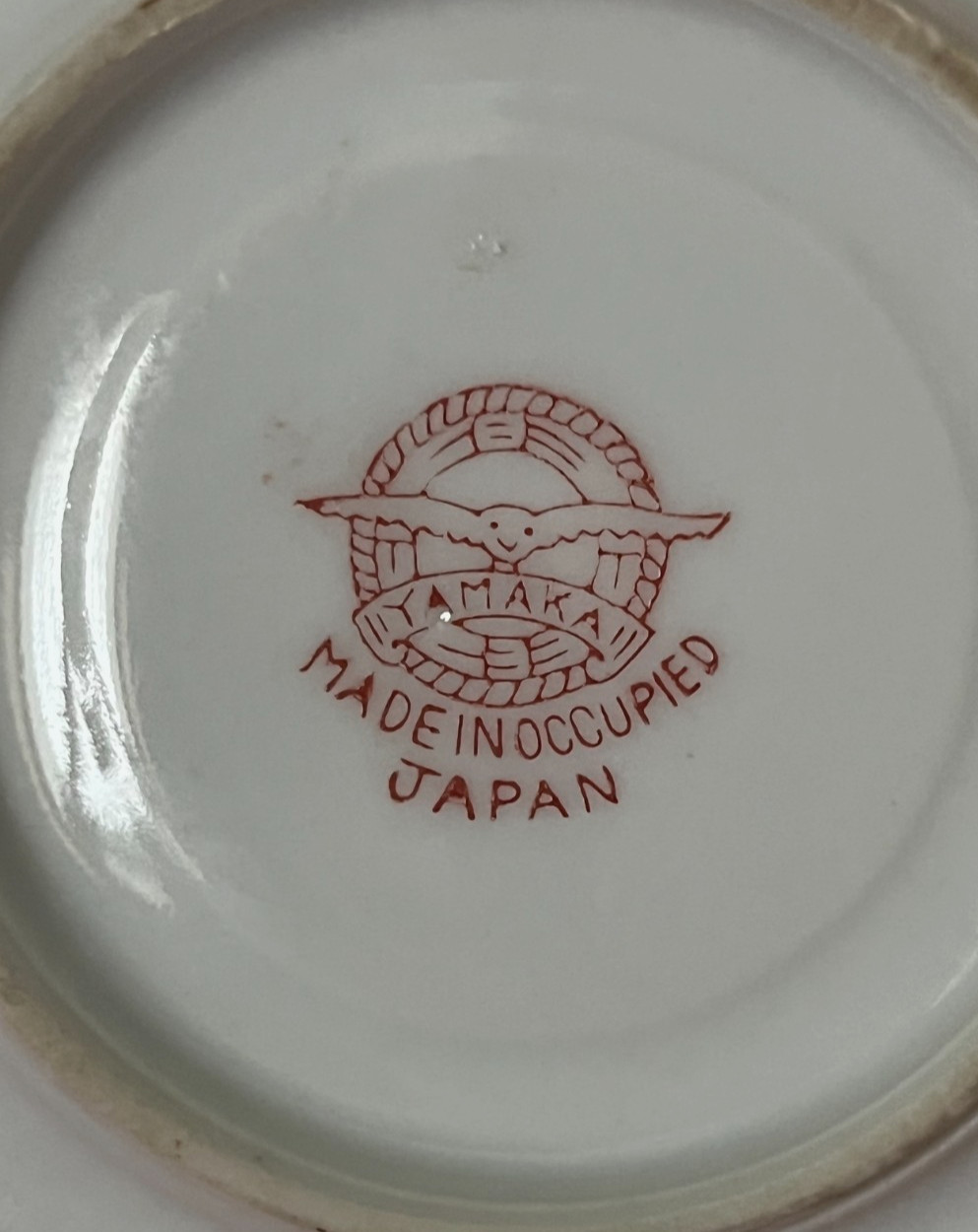 Yamaka Demitasse Cup & Saucer Delicate Floral Petite, Made In Occupied Japan