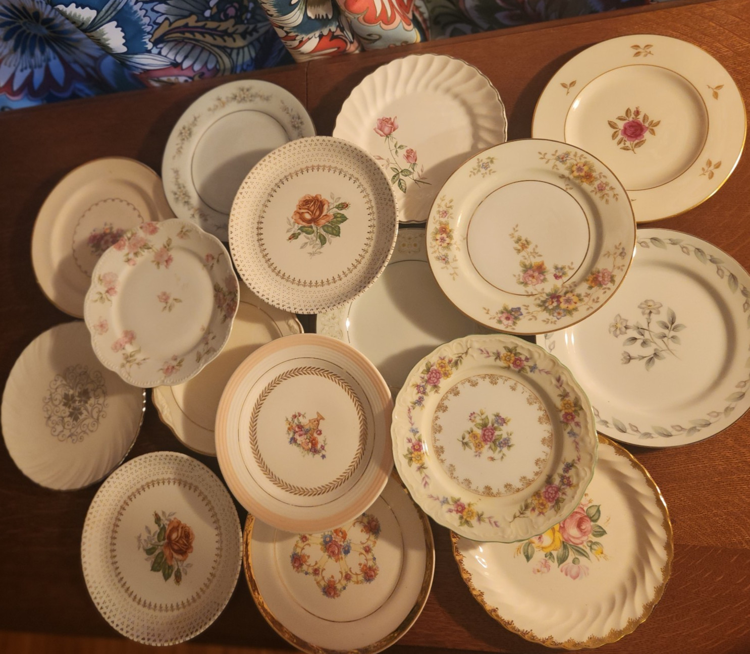 16 Vtg Mismatched China dessert Plates Plate Set Mixed Floral Wedding Shower L