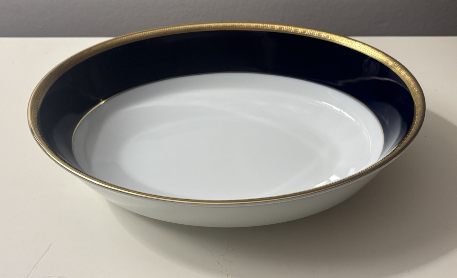 Noritake Valhalla 9 In. Vegetable Bowl Blue w/ Gold Trim – Excellent Condition!✨