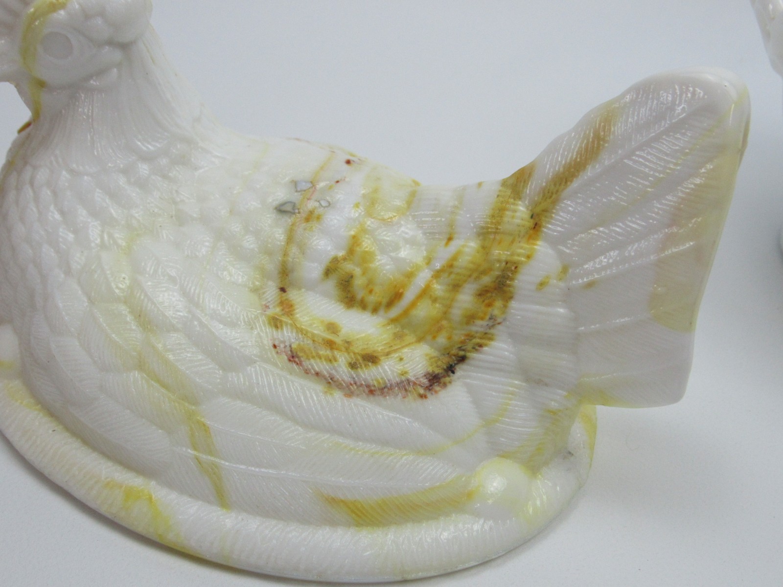 Atterbury Hen on Nest Yellow Slag Glass Covered Dish Antique 1800s
