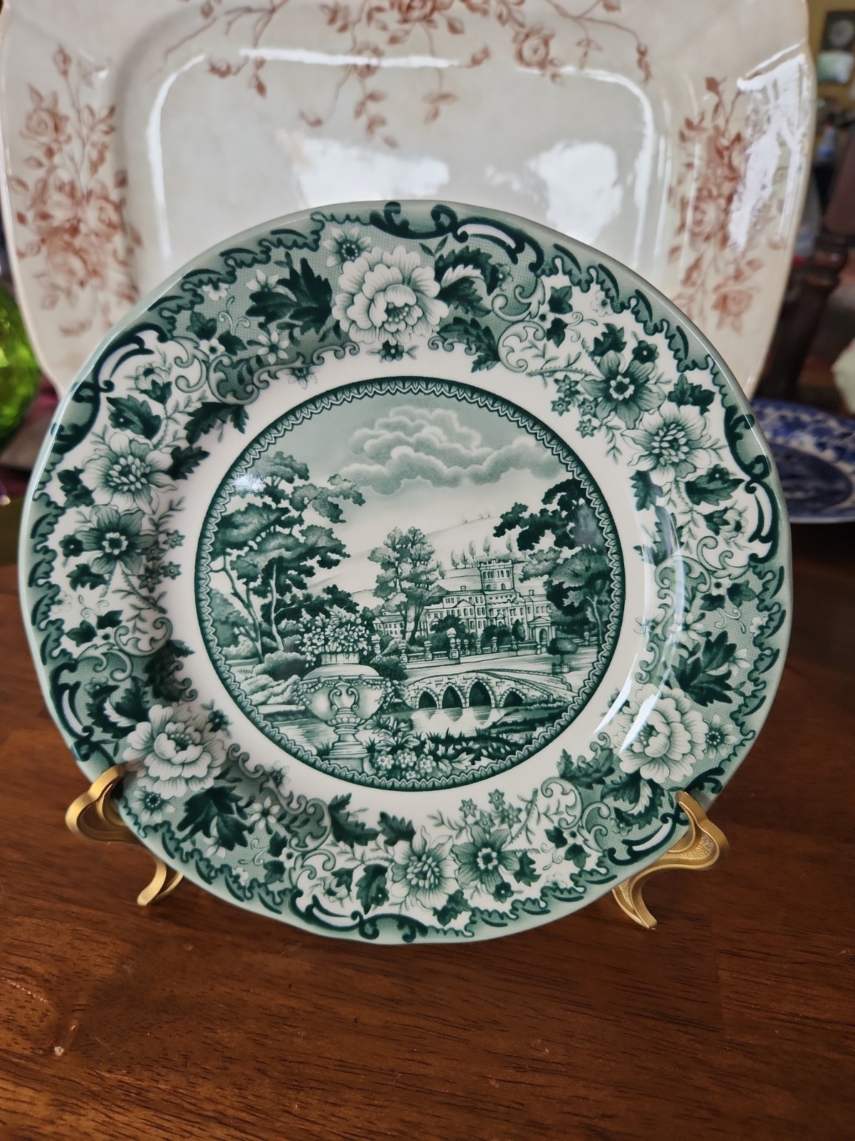 Green Transferware Legend British Heritage Earthenware 8.1 Salad Plate