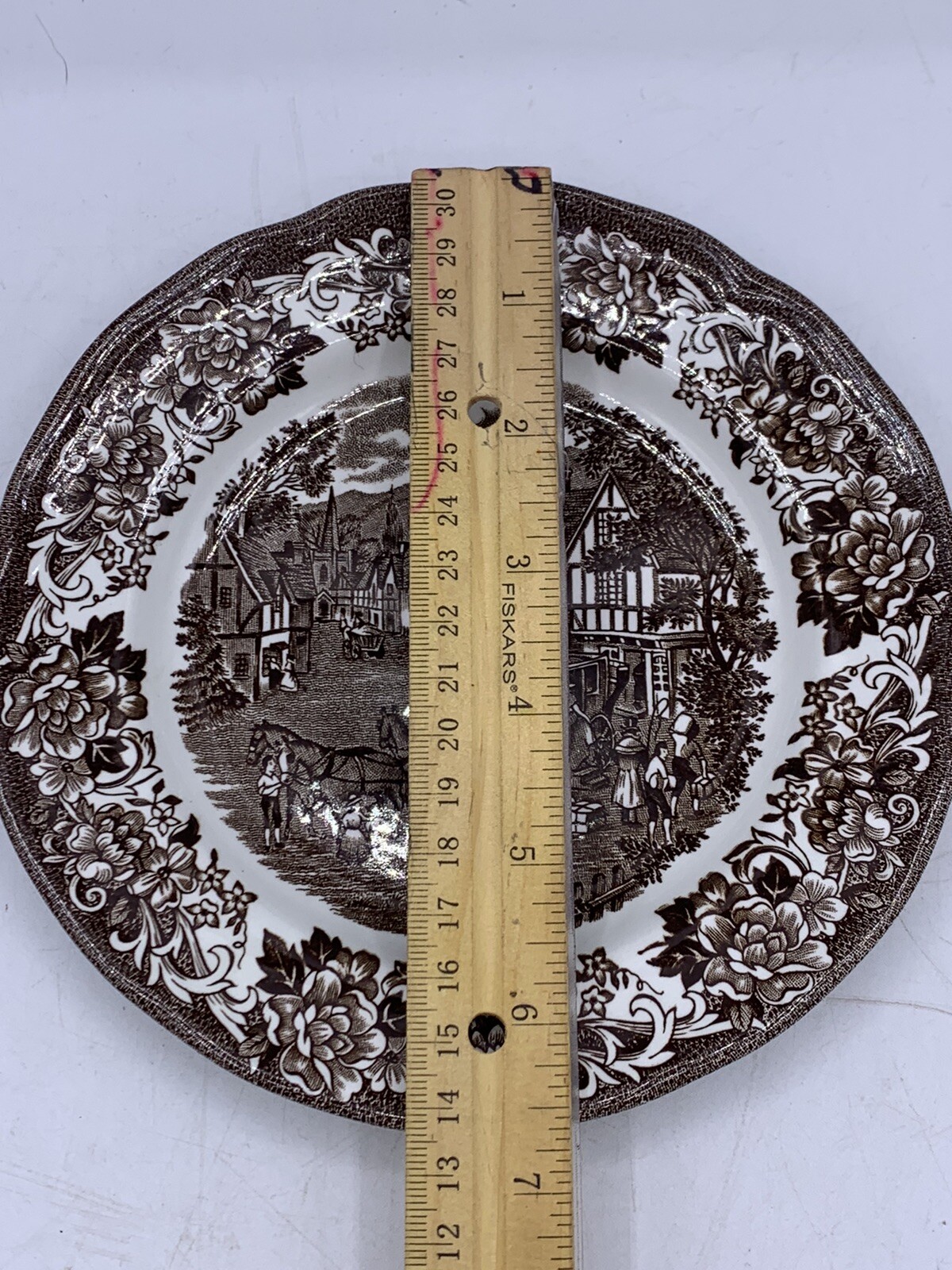 J & G Meakin 2 Bread Plates Stratford Stage Royal Staffordshire Ironstone Brown