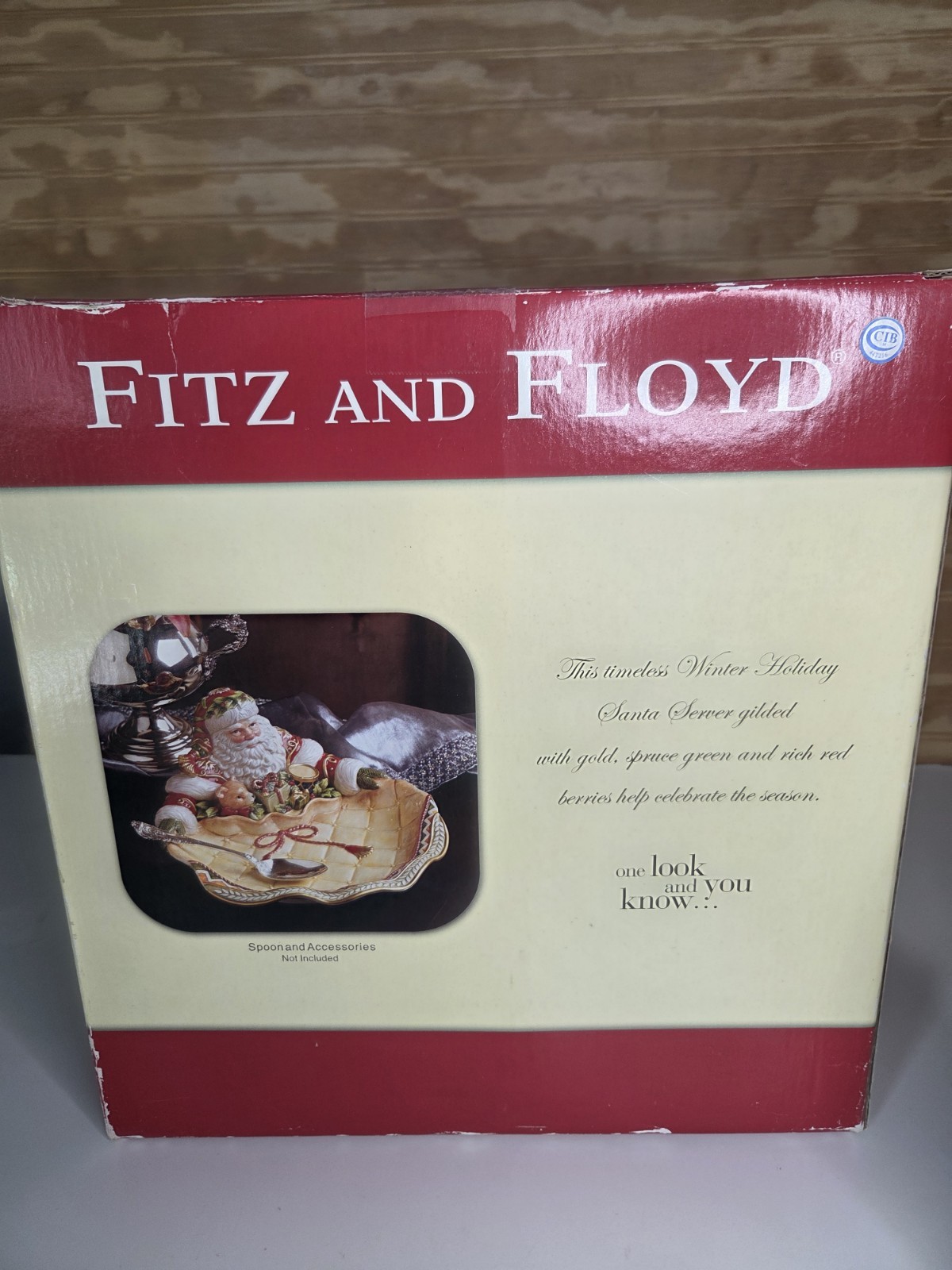 Fitz And Floyd Holiday Home Santa Server Serving Bowl Platter Vintage XLarge