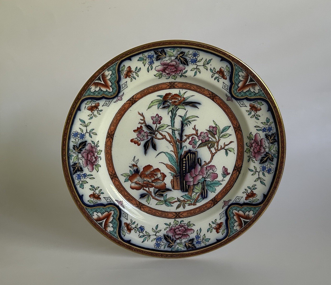Antique Wedgwood Chinoiserie Nankin Pattern Polychrome Hand painted Plate 1883