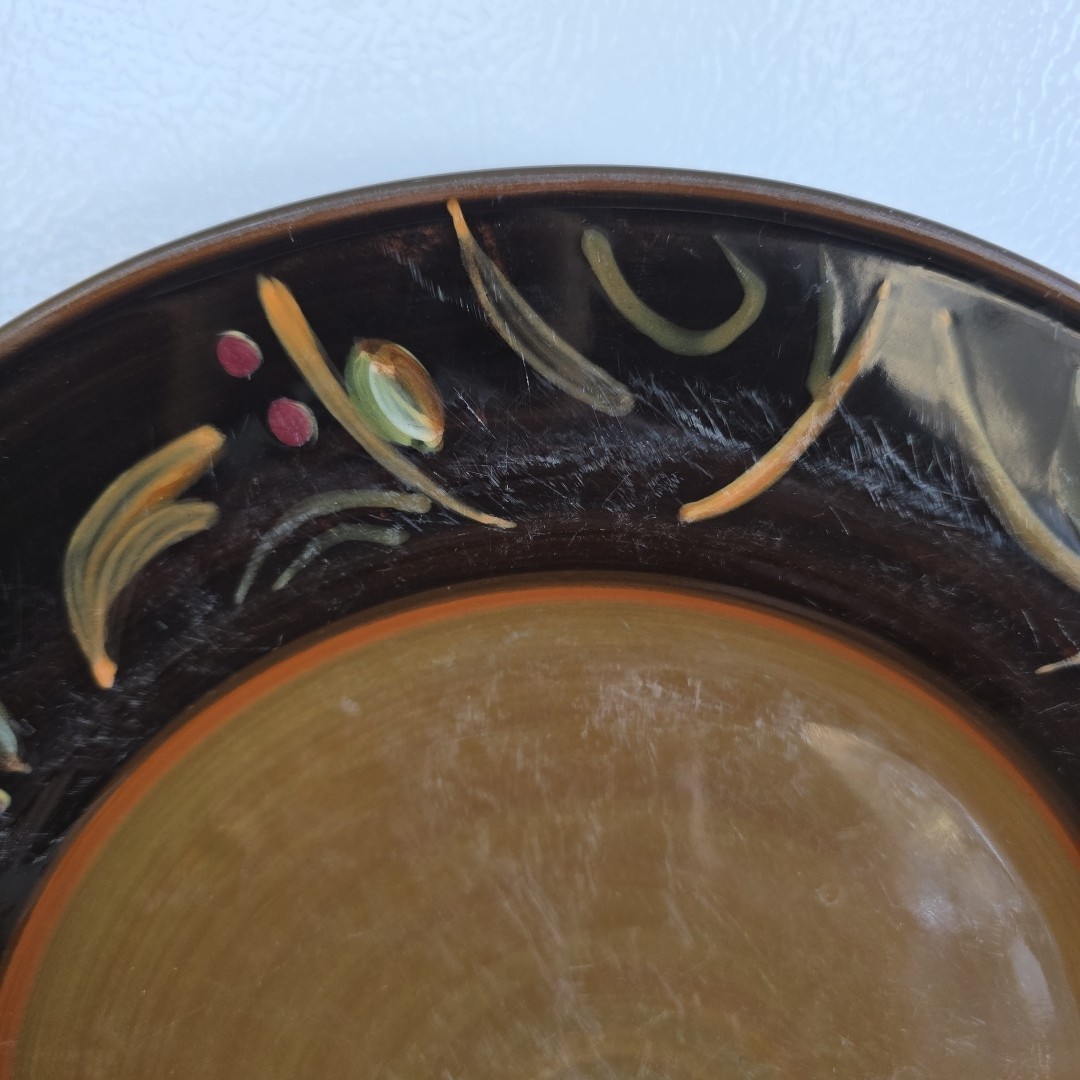 Demdaco 2002 Chocolate Berries 11″ Dinner Plate Deb Hrabik HEAVY WARE