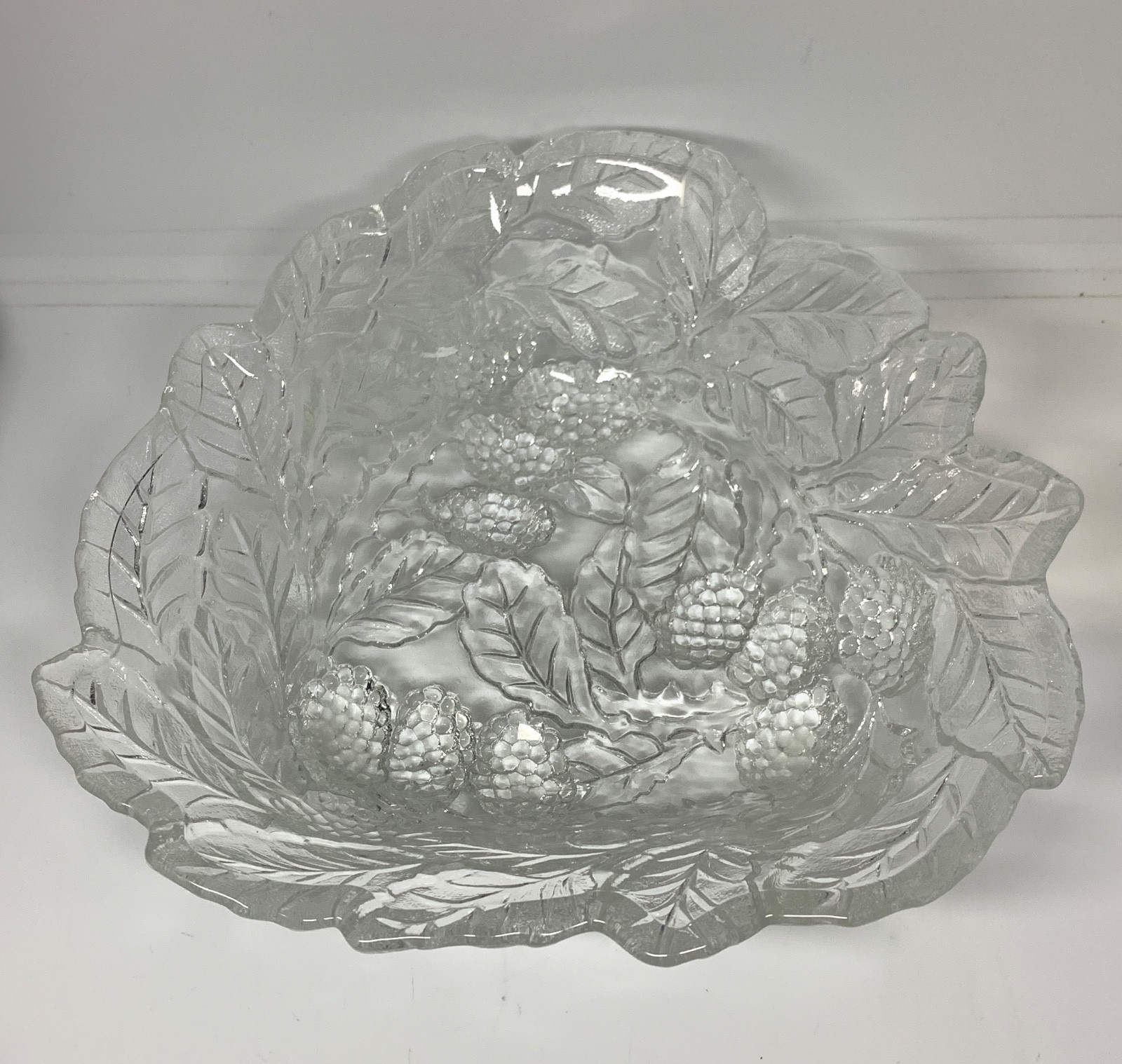 Vintage Indiana Glass Loganberry Clear Triangular Bowl Candy Dish 7″