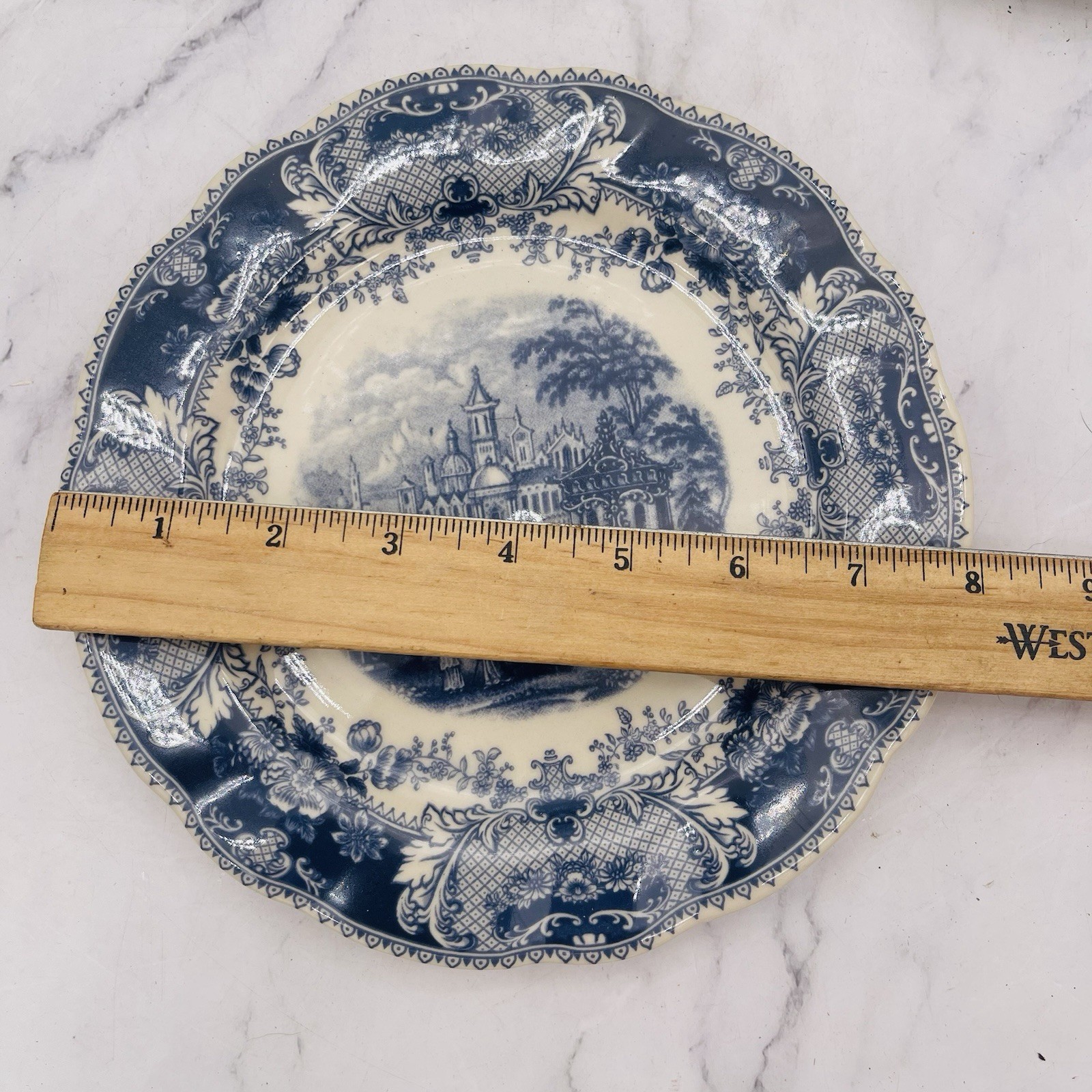 Set of 13 Vtg Atq Blue & White Plates Wall Collage Display Decor Mostly England