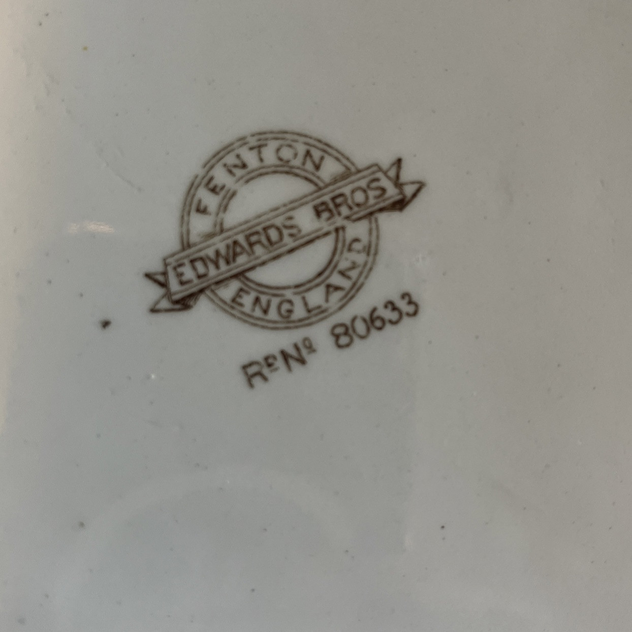 Fenton Plate Edwards Bros Ironstone China Platter England Victory Floral Antique