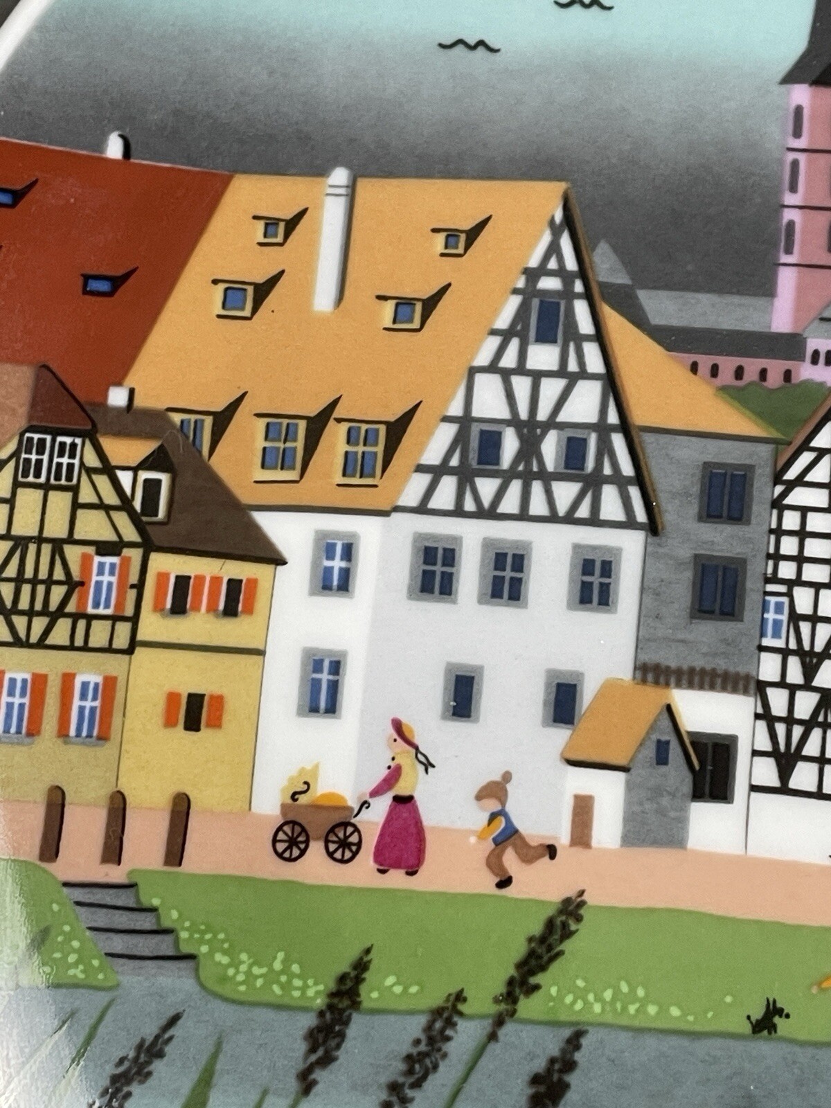 KPM GERMANY PLATE BAMBERG BARBARA FURSTENHOFER 7 7/8″ Porzellan