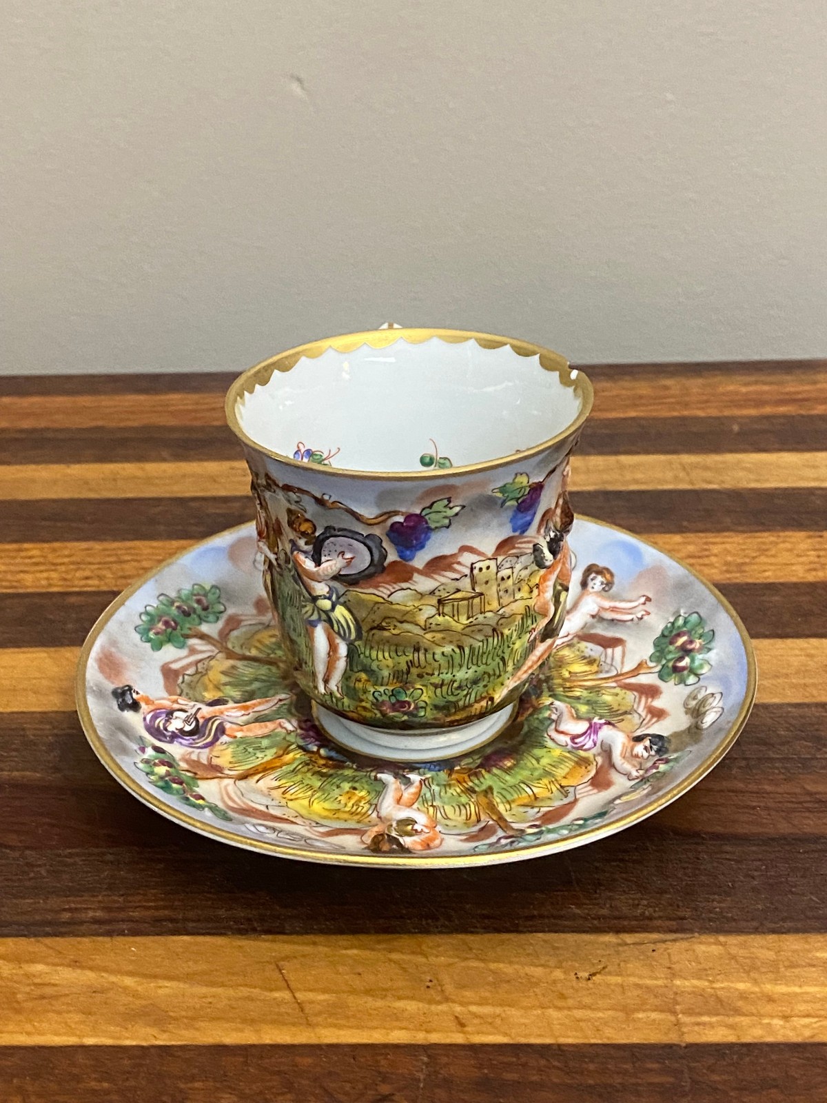 Antique Capodimonte Cup and Saucer
