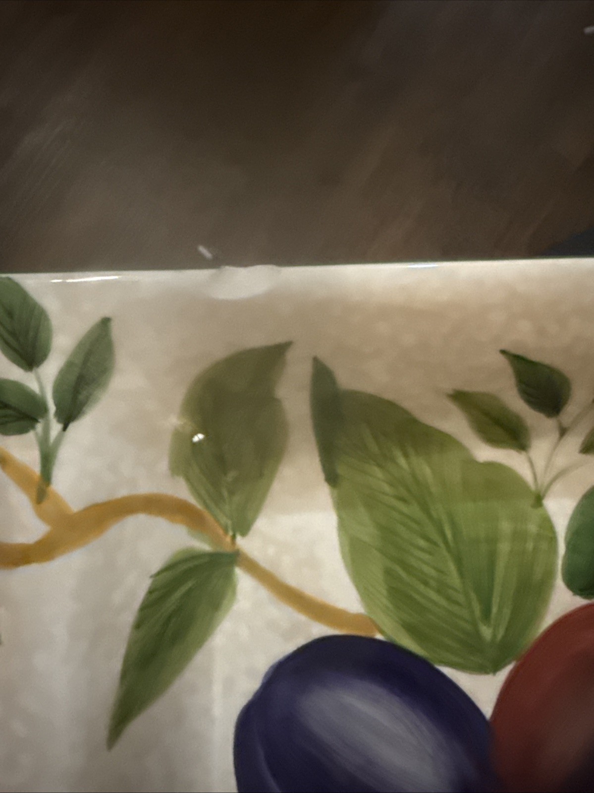 Sonoma Fruit Pattern Square Platter Divided Serving Tray Crudite Cheese Cracker