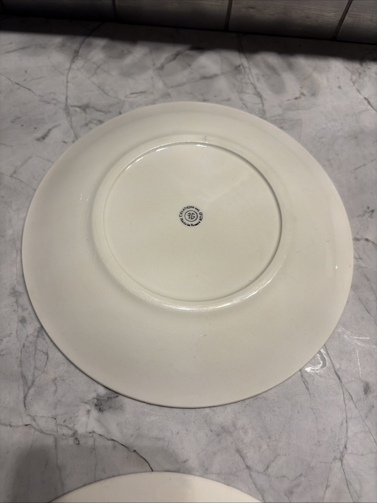 Creation Val d’Or Black & White Vegetable Botanical Plates 9.375” Diam. Set Of 6