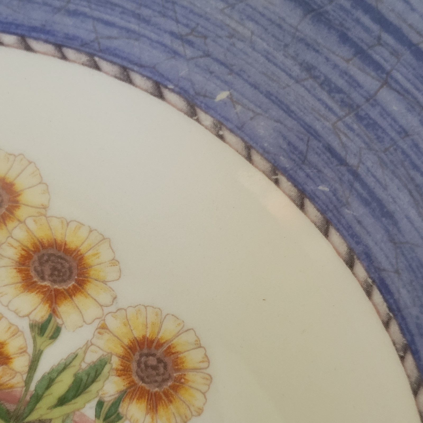 Lot of 6 Wedgwood Sarah’s Garden Salad Plates Blue-Yellow/Lt Tan-Green **READ**