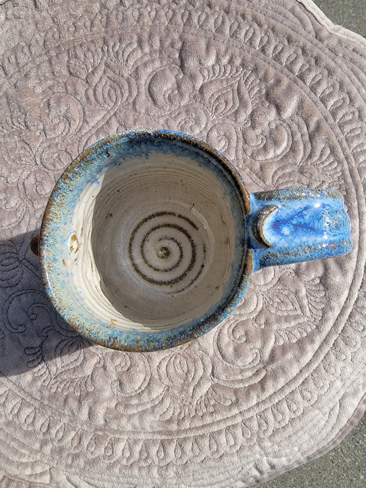 Vintage Signed Mahon Made Stoneware Funny/Ugly Face 3D Pottery Mug Coffee Cup