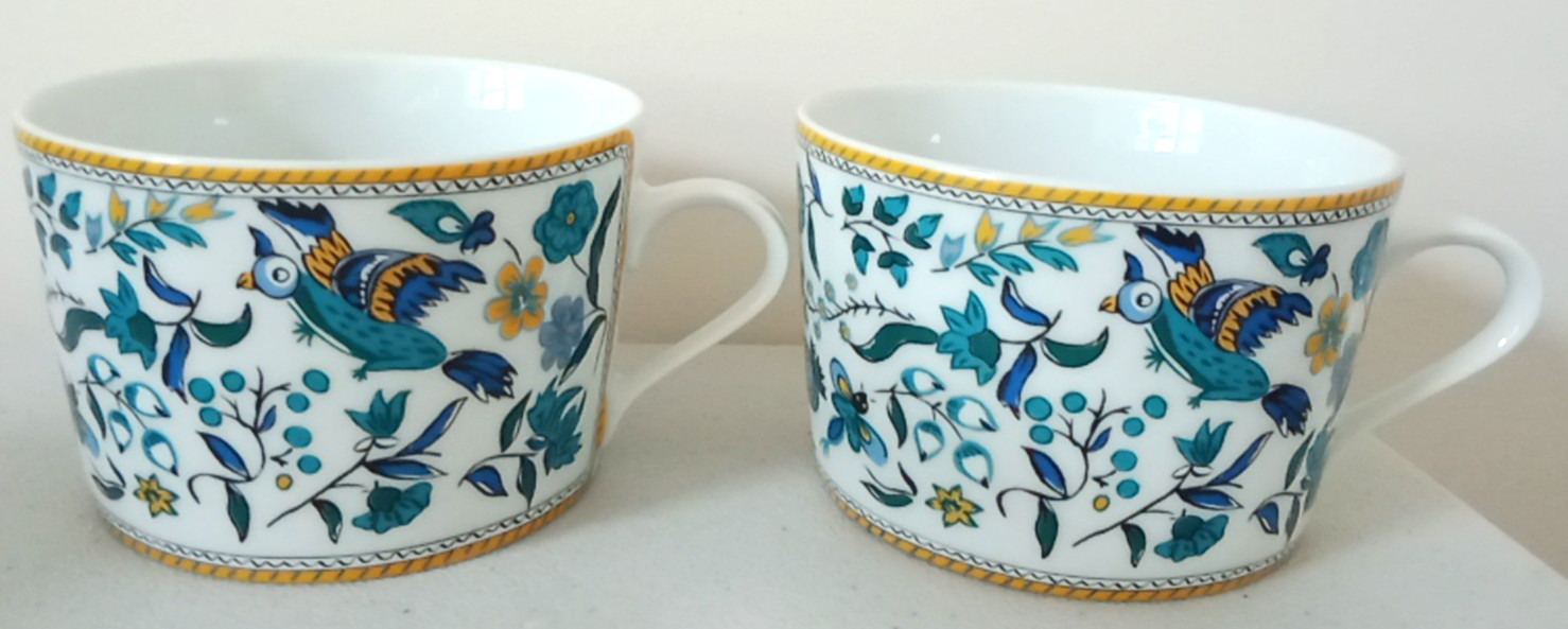 MISTRAL by SOLAFRANCE Bone China Coffee Mug Tea Cup 1994 Retired & Rare SET of 2