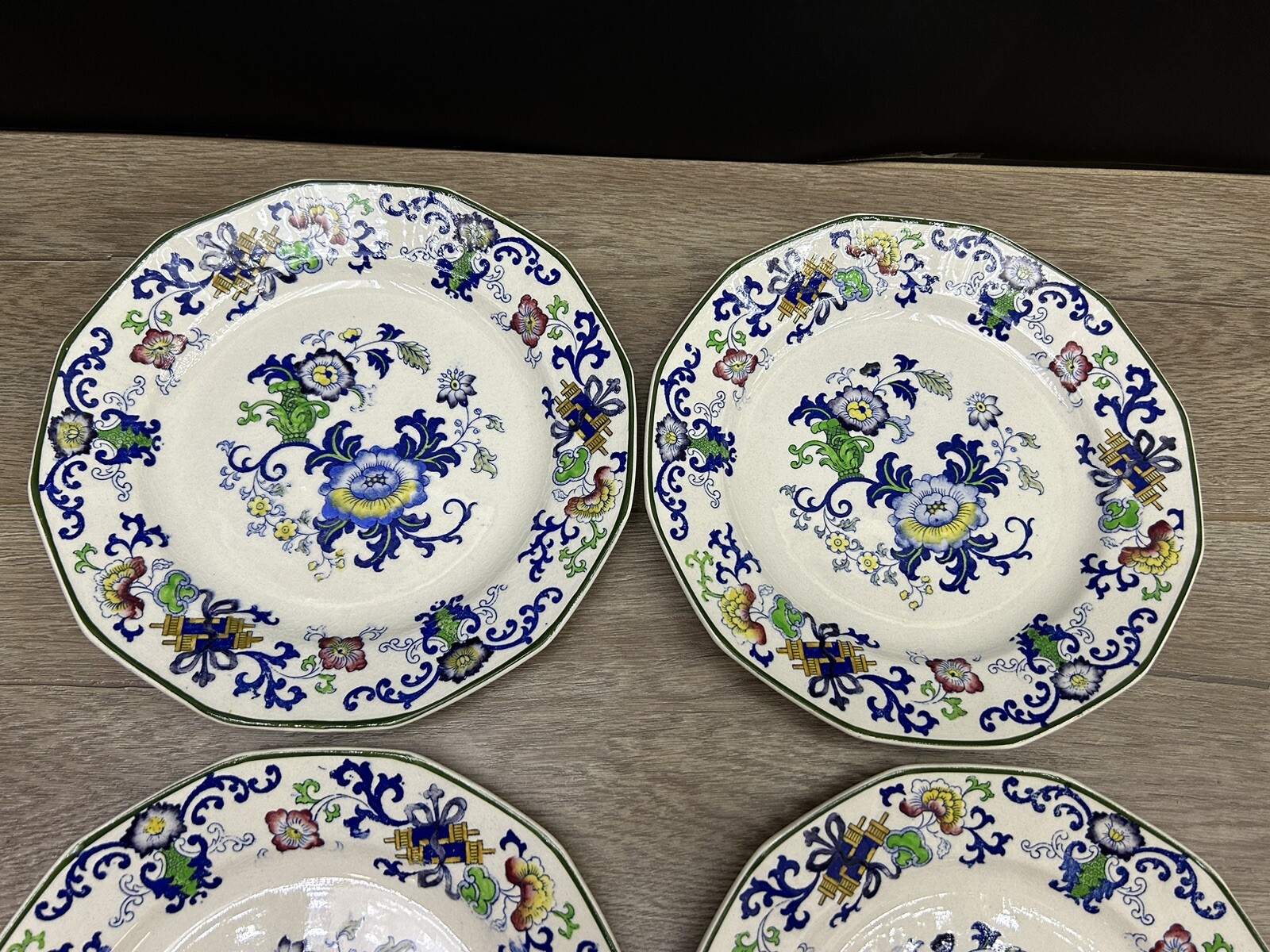 Vintage Doulton of Burslem Nankin Handpainted Dinner Plate Set Of 4 England